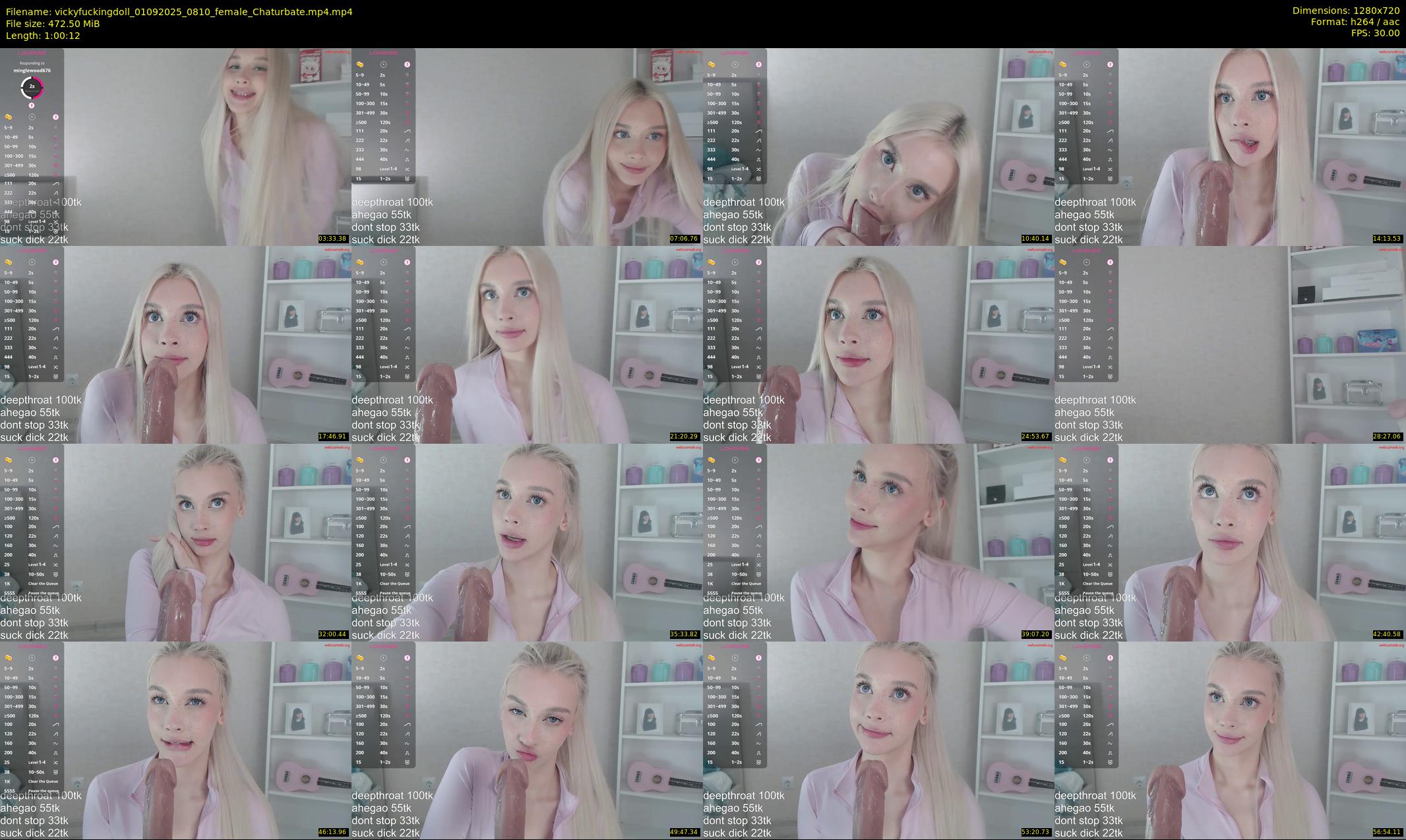 vickyfuckingdoll — 61 minute Chaturbate female cam show recording, 720p, Sep 1, 2025