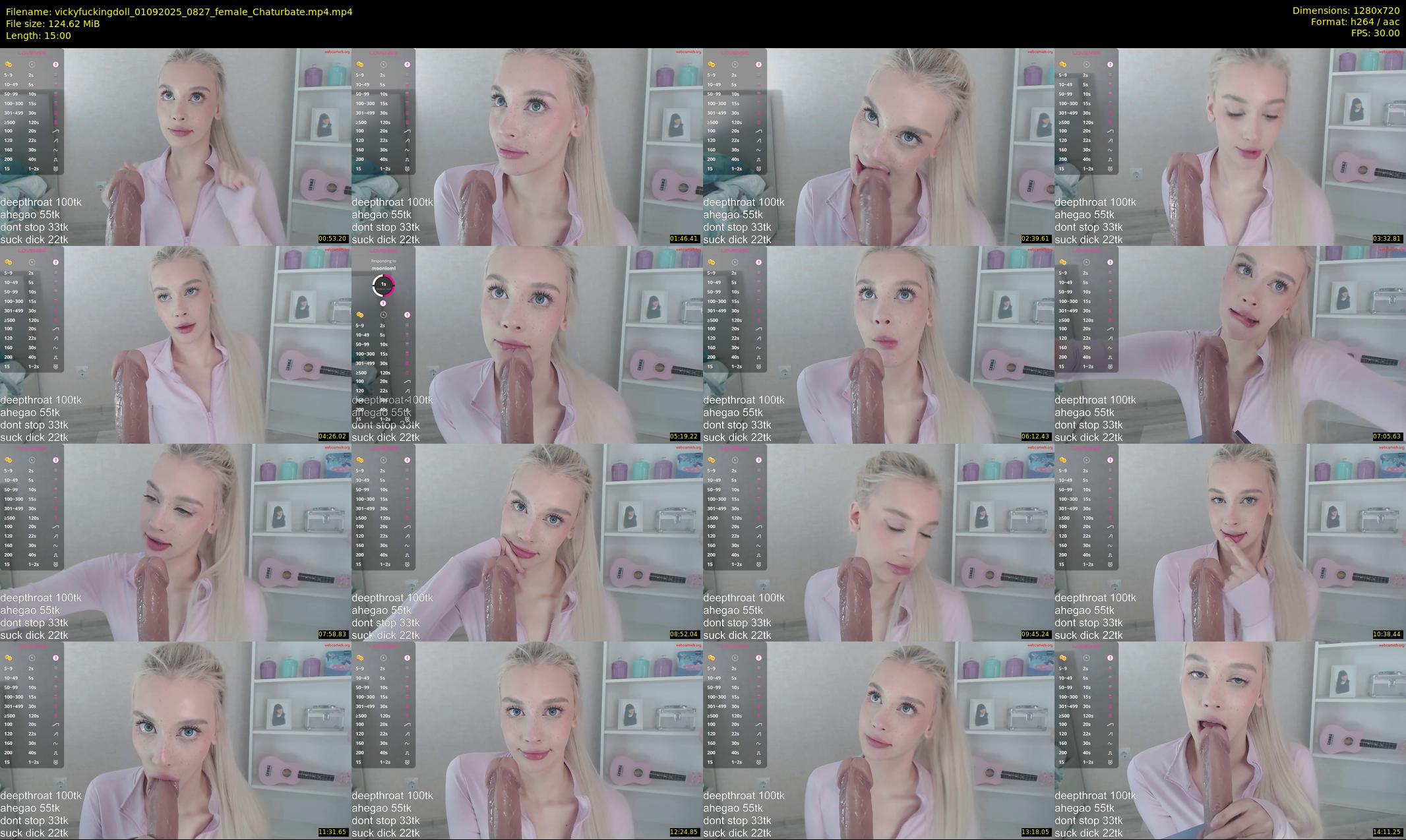 vickyfuckingdoll — 15 minute Chaturbate female cam show recording, 720p, Sep 1, 2025
