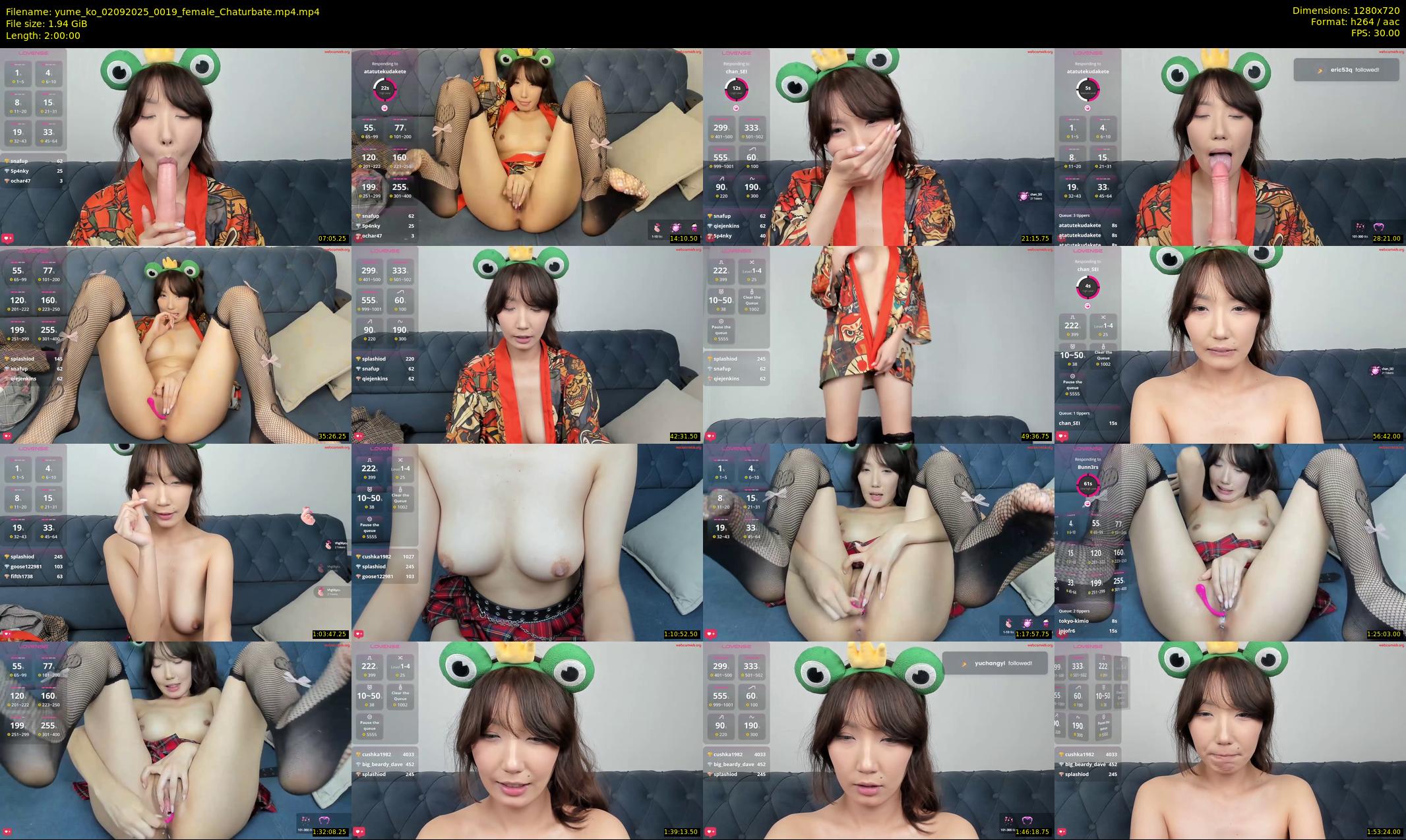 yume_ko — 120 minute Chaturbate female cam show recording, 720p, Sep 2, 2025