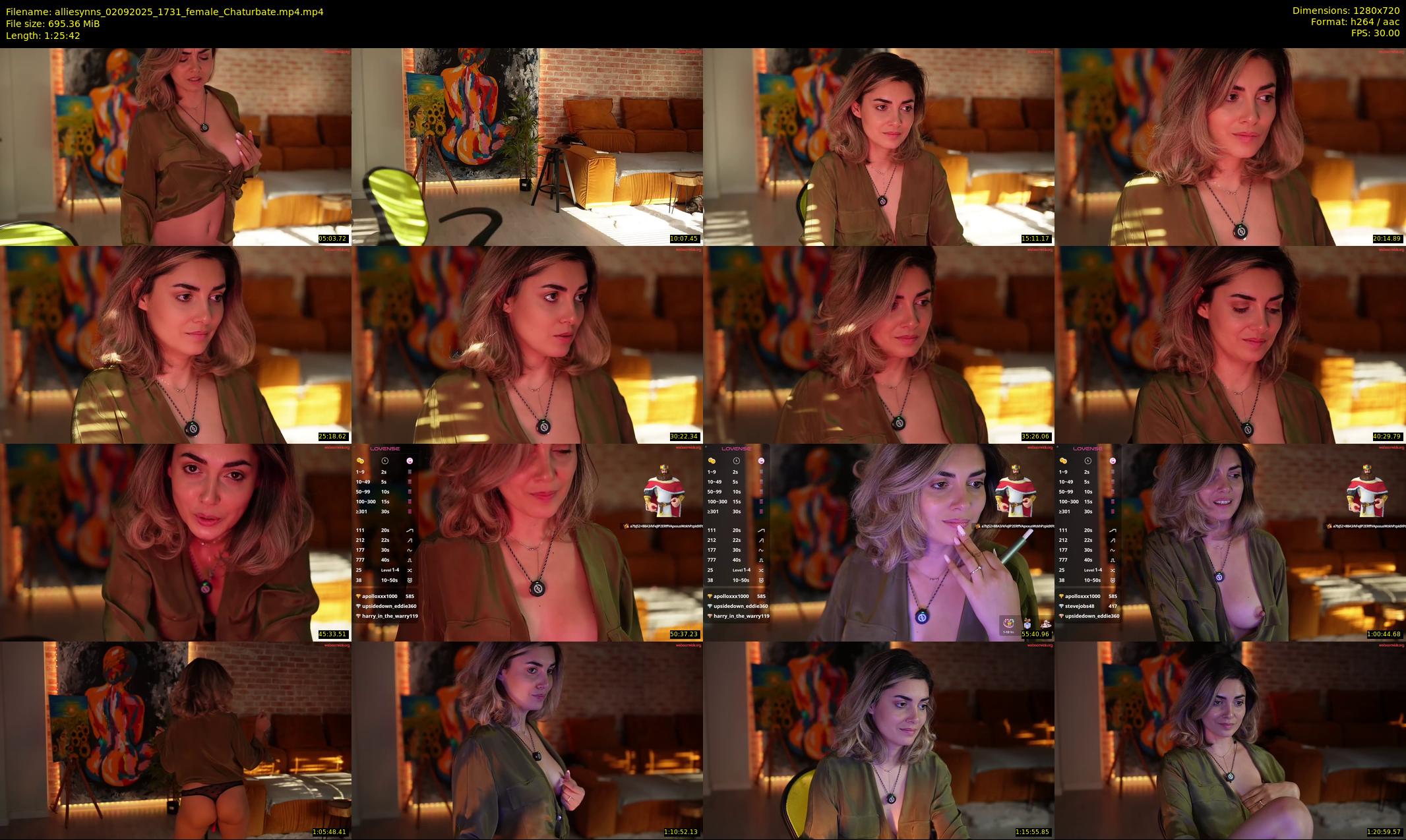 alliesynns — 86 minute Chaturbate female cam show recording, 720p, Sep 2, 2025