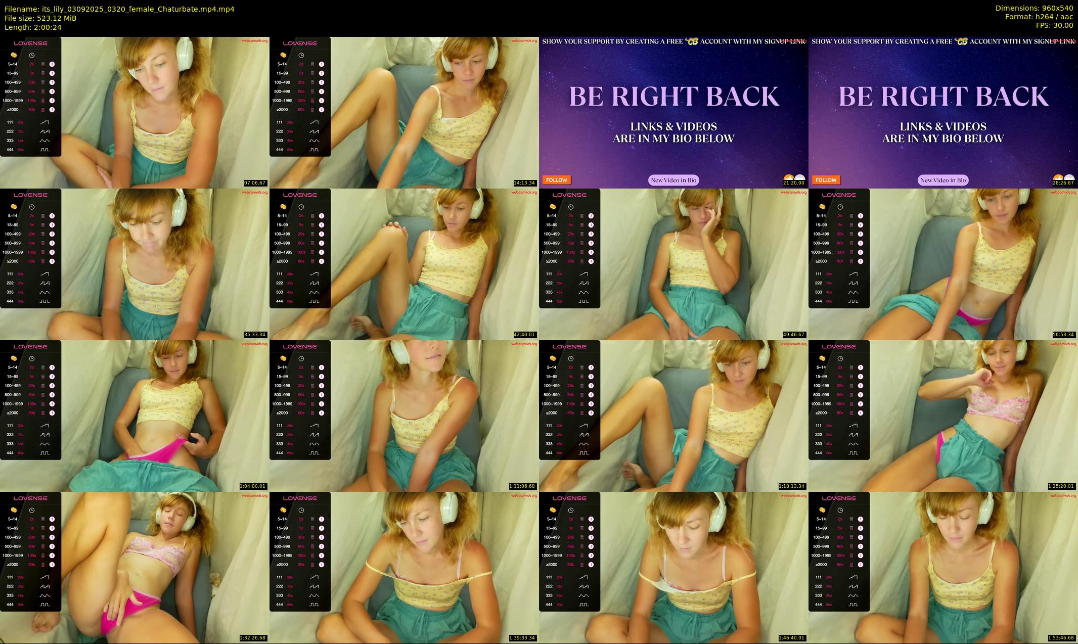 its_lily — 121 minute Chaturbate female cam show recording, 480p, Sep 3, 2025