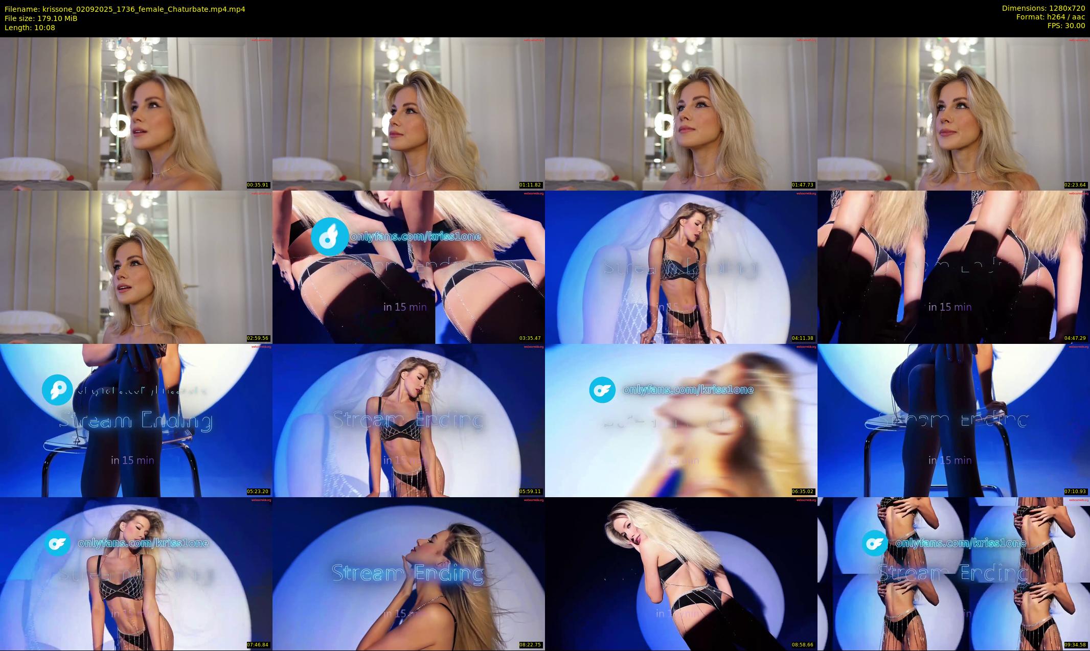 krissone — 11 minute Chaturbate female cam show recording, 720p, Sep 2, 2025