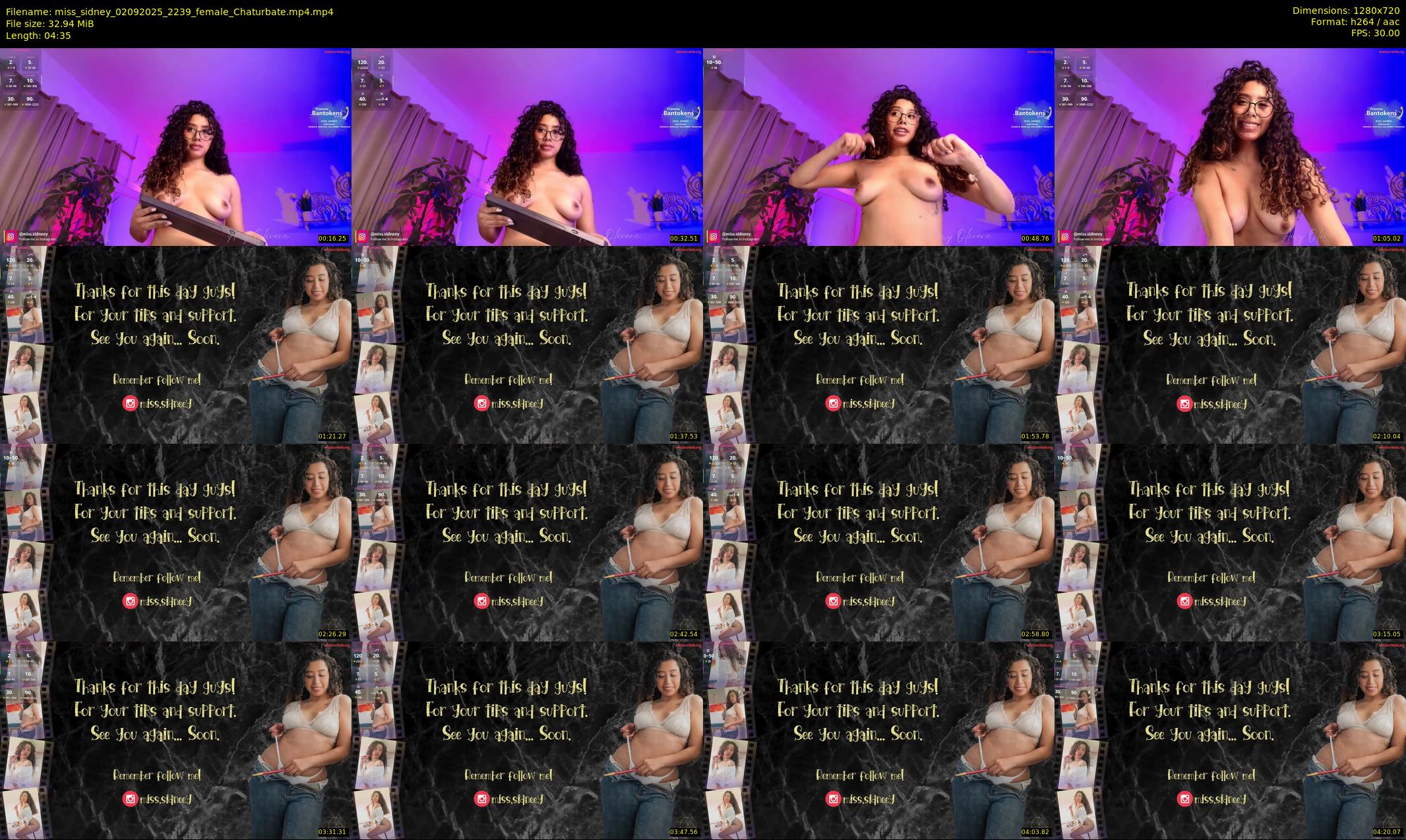 miss_sidney — 5 minute Chaturbate female cam show recording, 720p, Sep 2, 2025