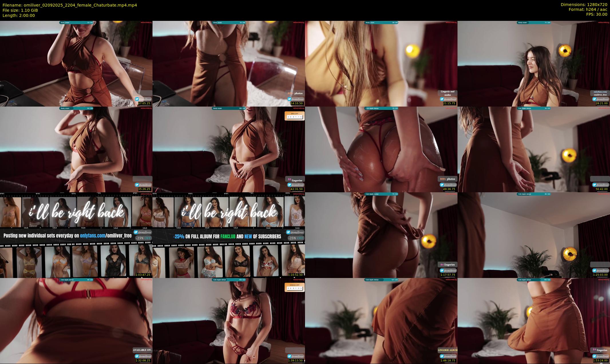 omiliver — 120 minute Chaturbate female cam show recording, 720p, Sep 2, 2025