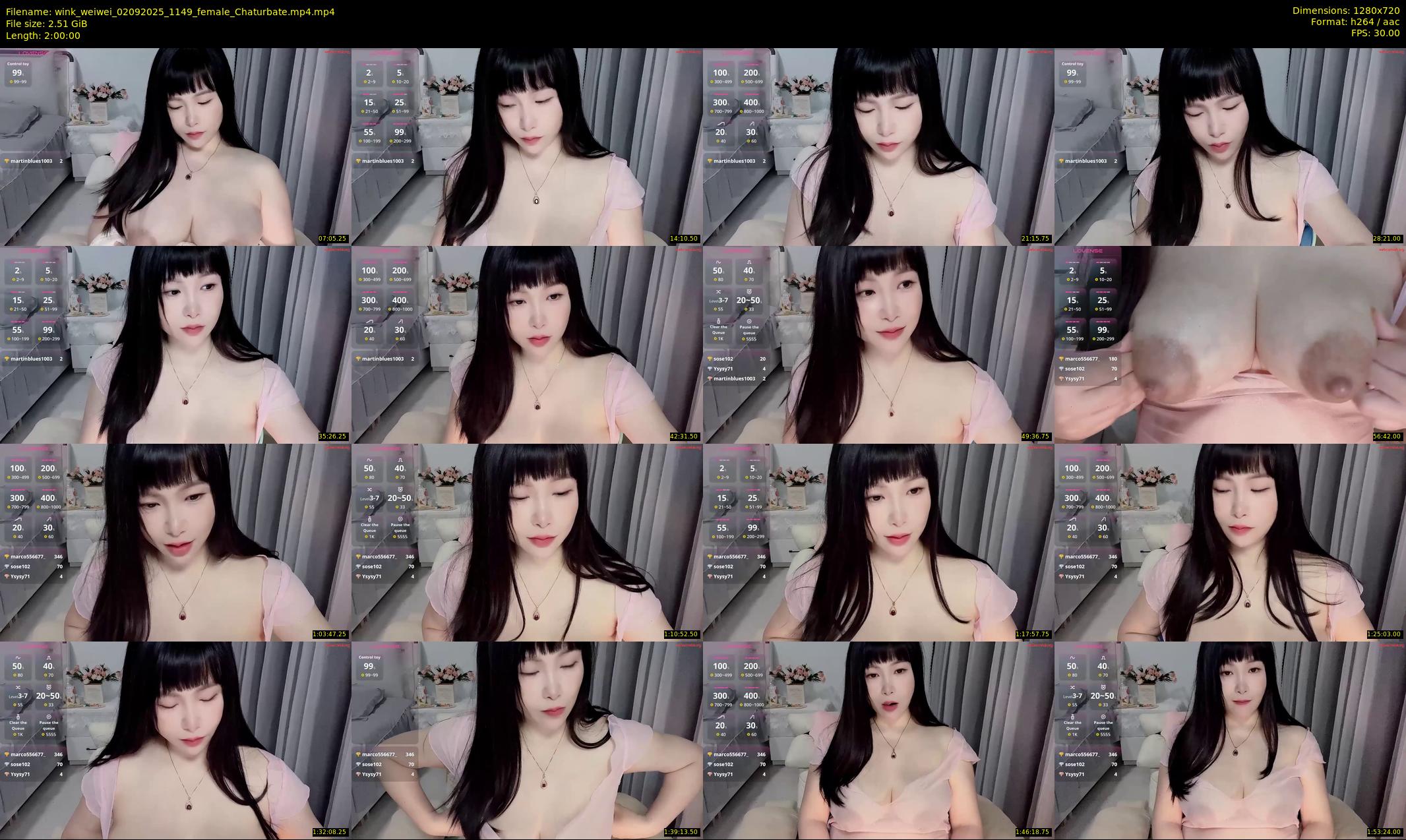 wink_weiwei — 120 minute Chaturbate female cam show recording, 720p, Sep 2, 2025