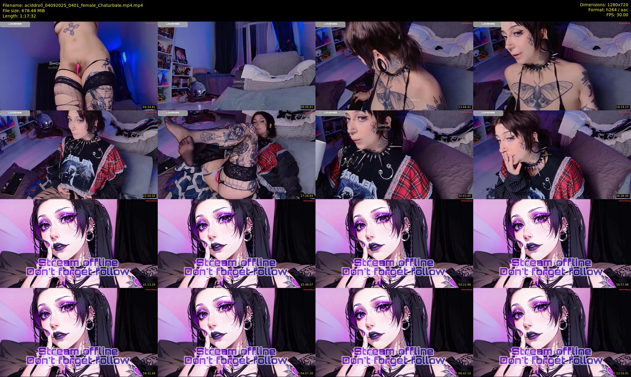 aciddroll — 78 minute Chaturbate female cam show recording, 720p, Sep 4, 2025