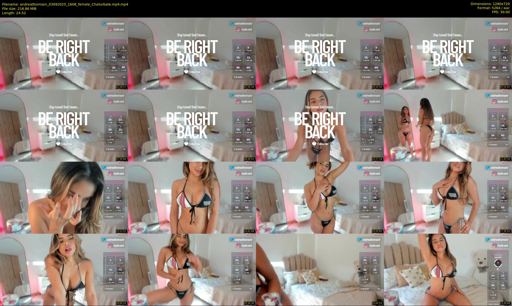 andreathomson — 25 minute Chaturbate female cam show recording, 720p, Sep 3, 2025
