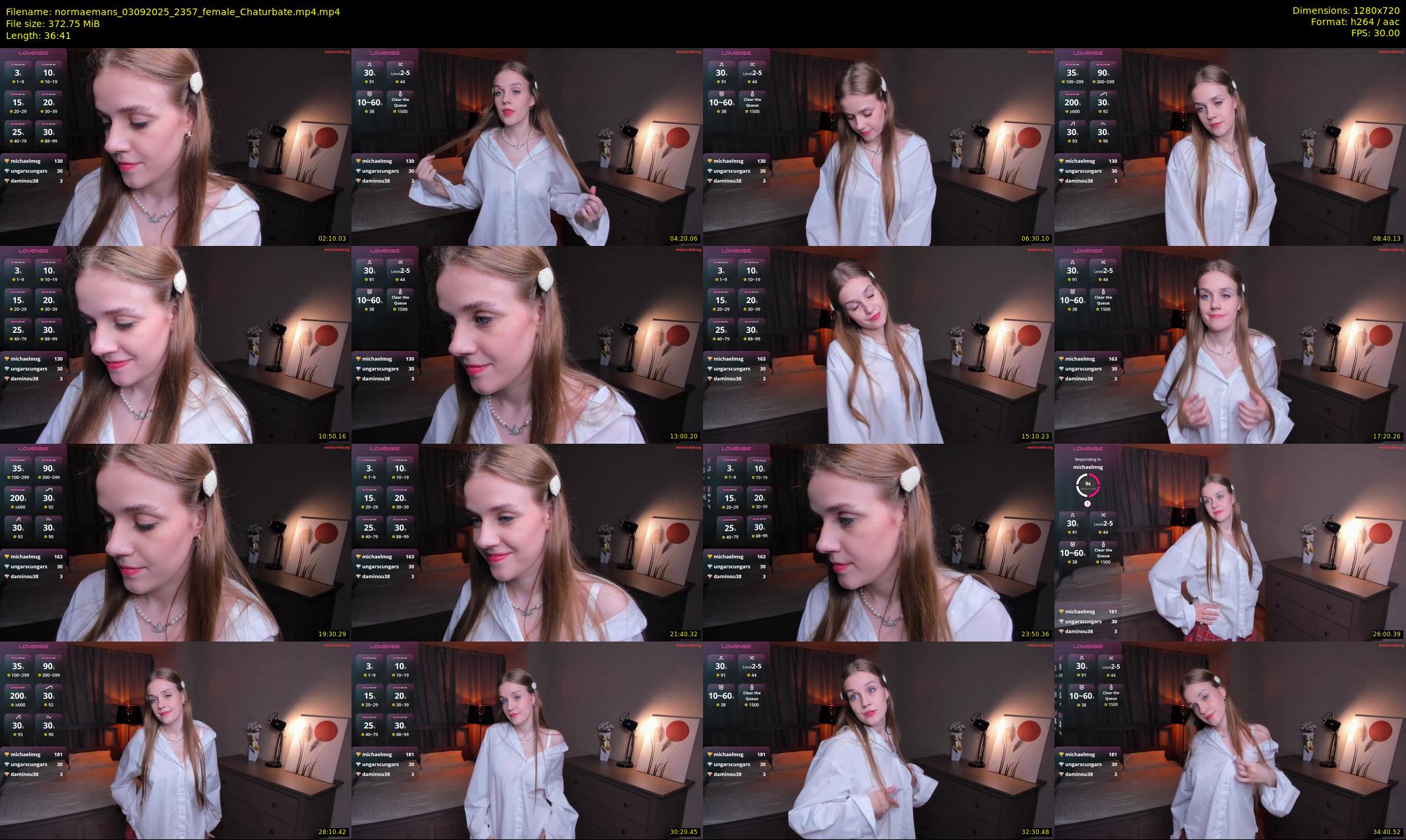 normaemans — 37 minute Chaturbate female cam show recording, 720p, Sep 3, 2025