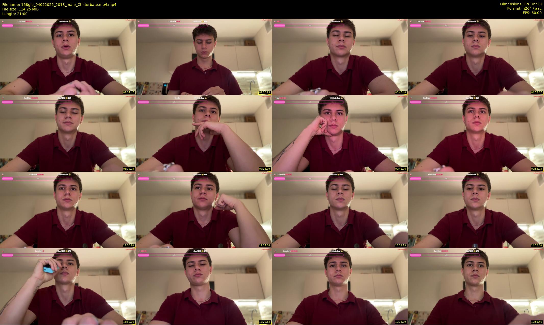 168gio — 21 minute Chaturbate male cam show recording, 720p, Sep 4, 2025