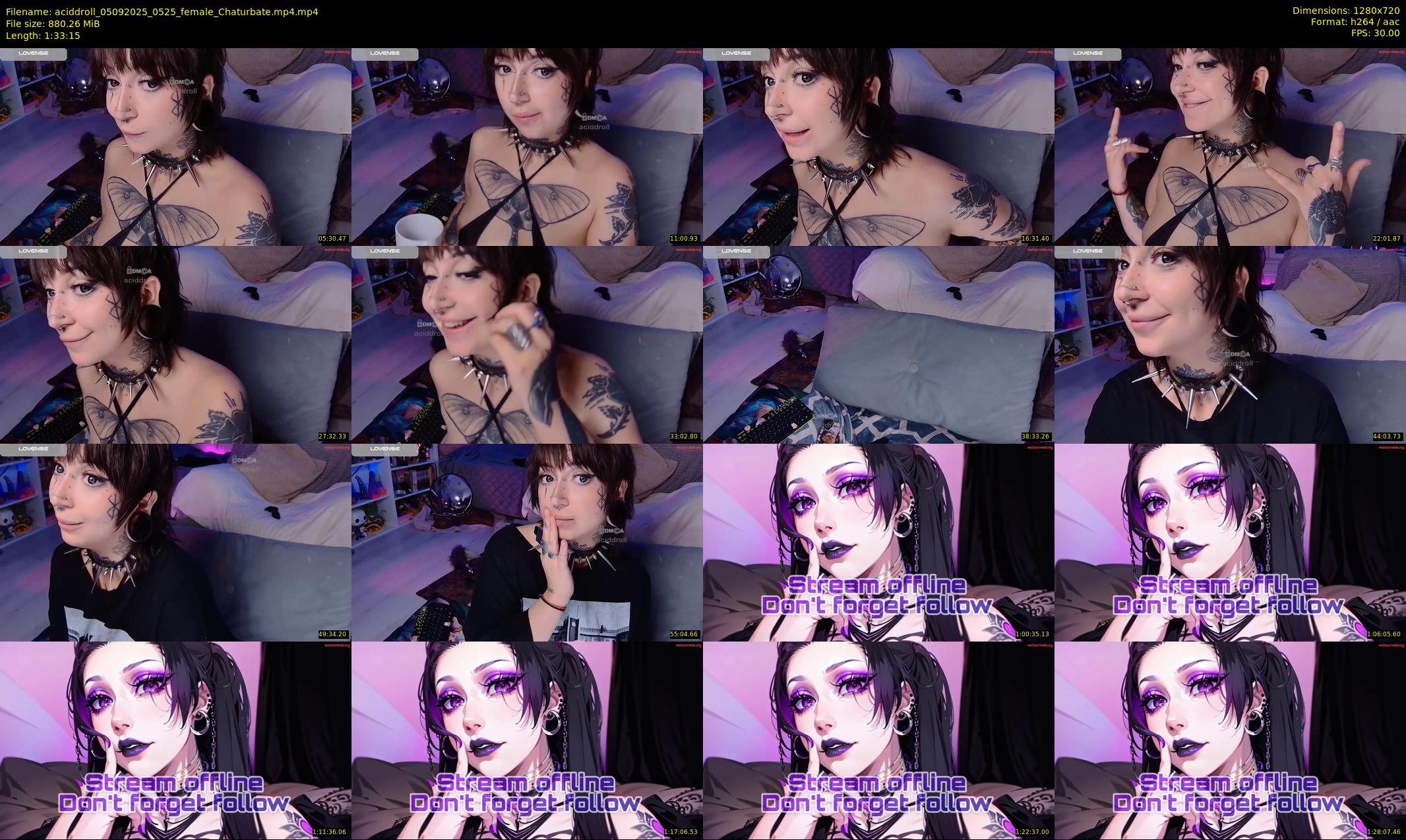 aciddroll — 94 minute Chaturbate female cam show recording, 720p, Sep 5, 2025