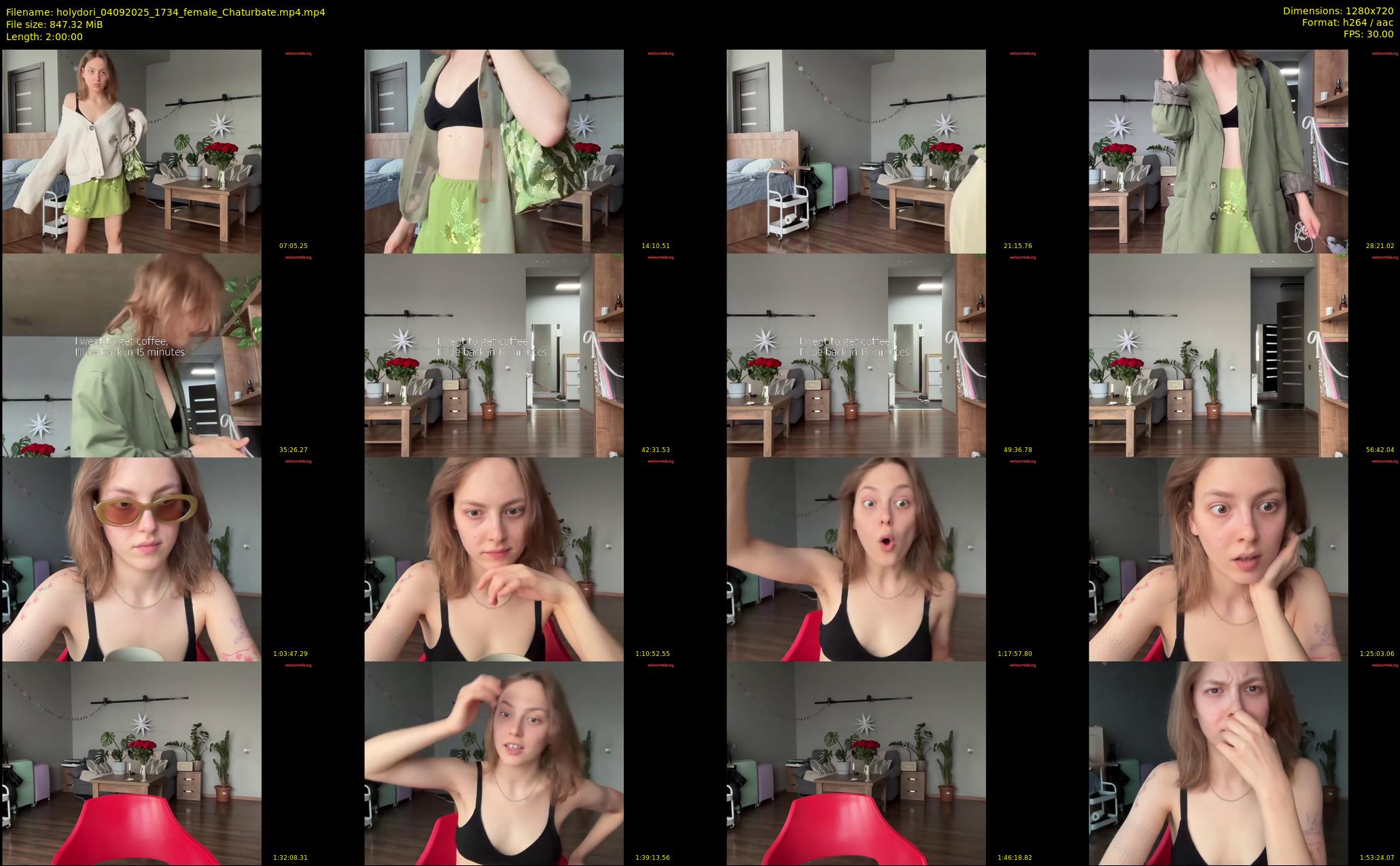holydori — 120 minute Chaturbate female cam show recording, 720p, Sep 4, 2025