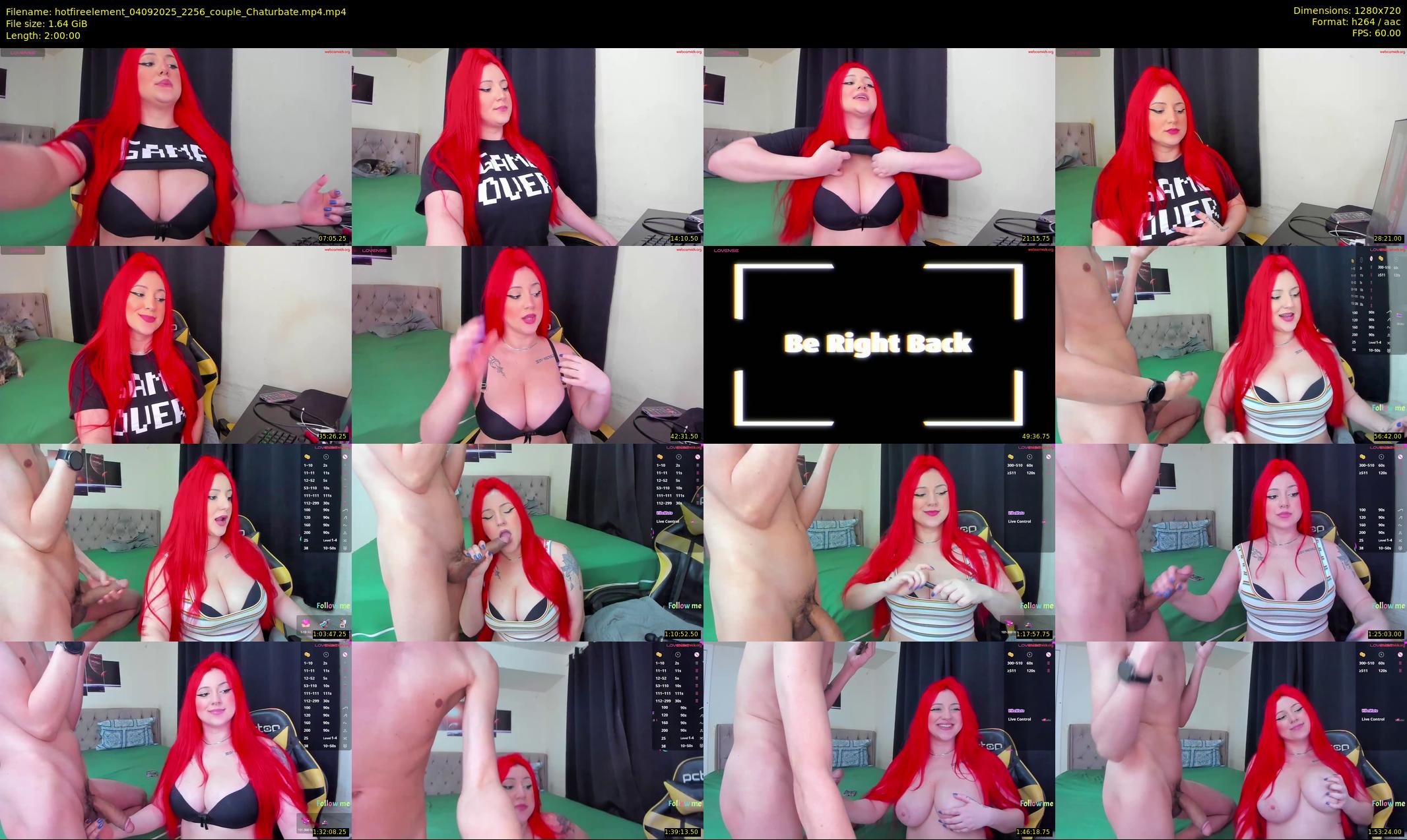hotfireelement — 120 minute Chaturbate couple cam show recording, 720p, Sep 4, 2025