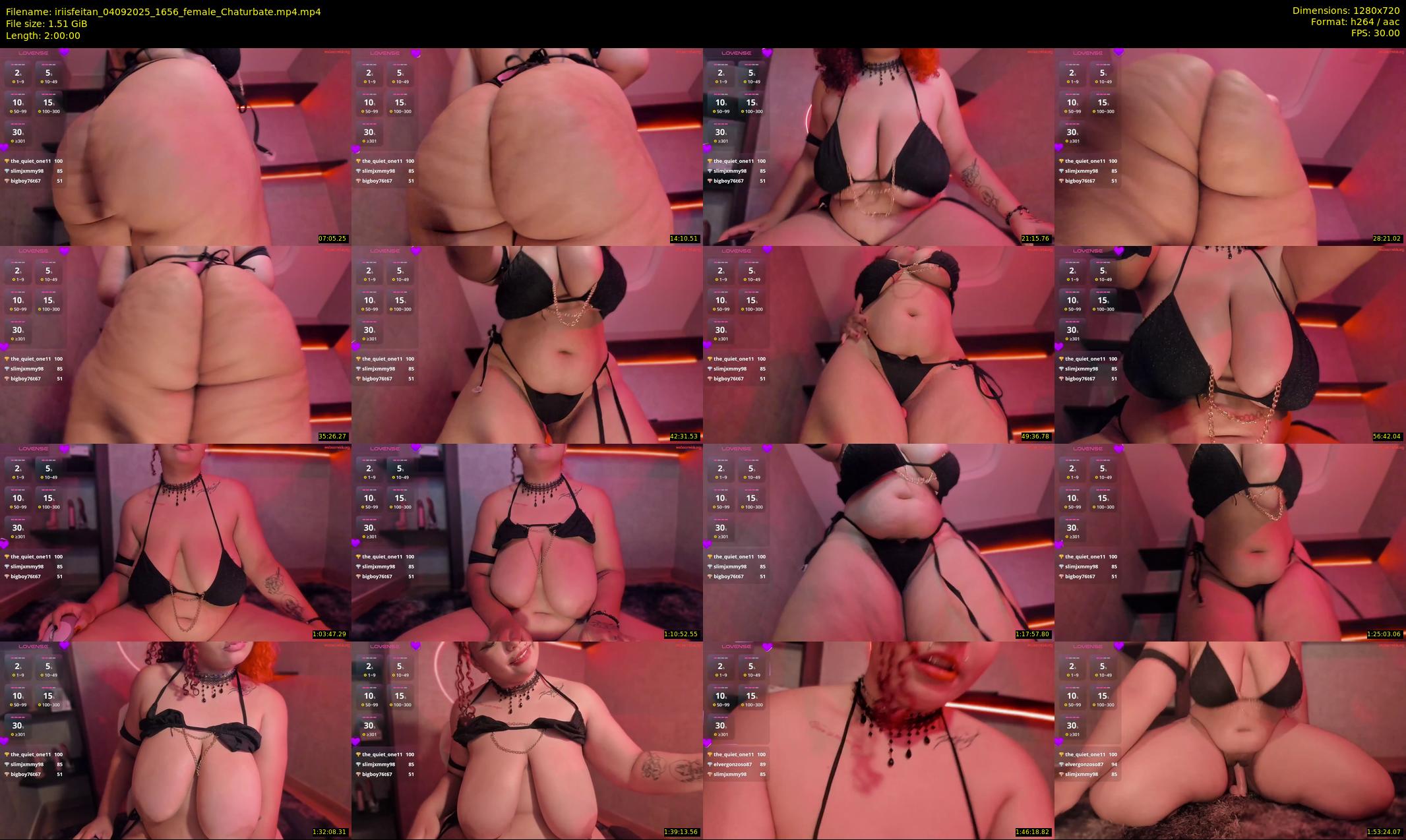 iriisfeitan — 120 minute Chaturbate female cam show recording, 720p, Sep 4, 2025