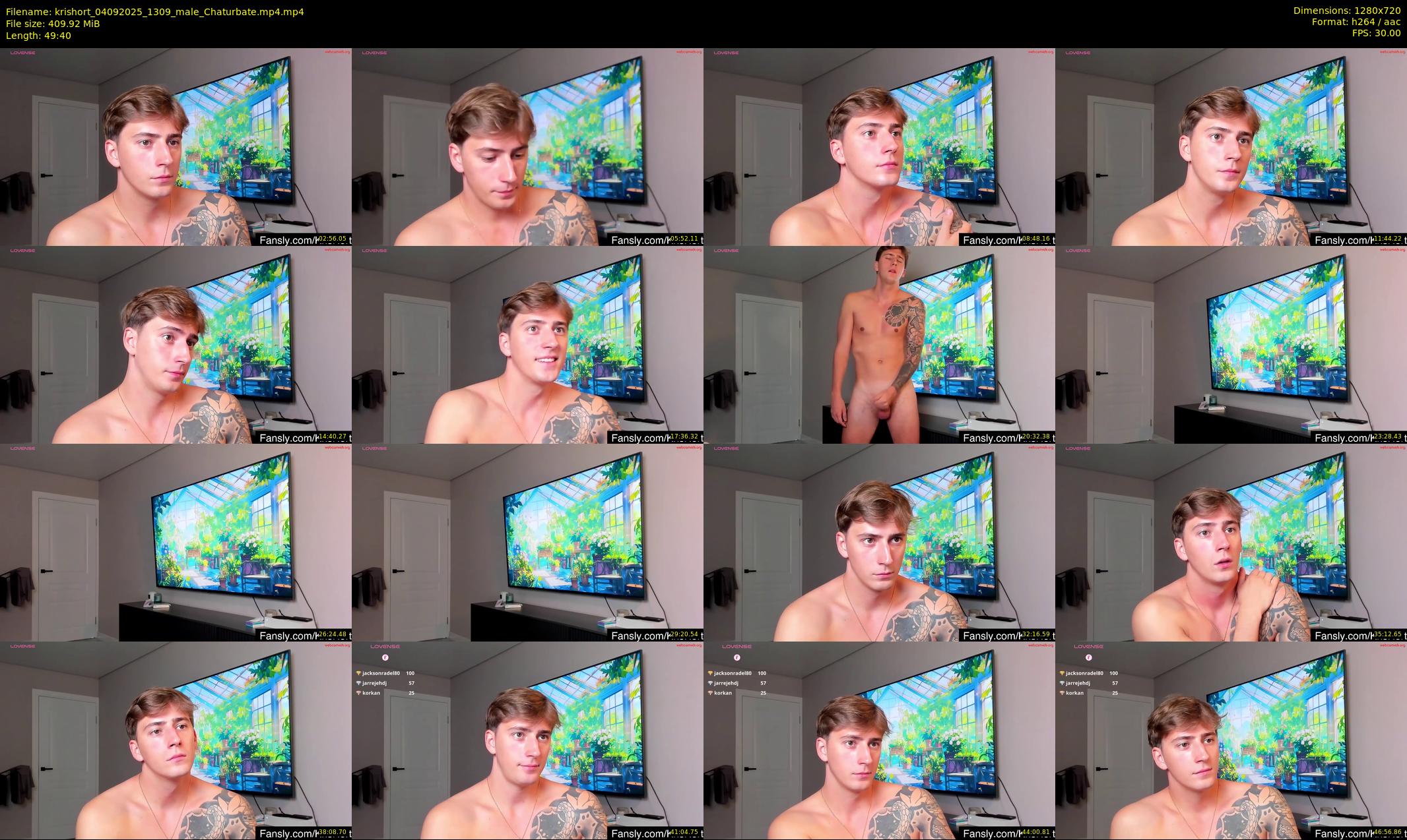 krishort — 50 minute Chaturbate male cam show recording, 720p, Sep 4, 2025