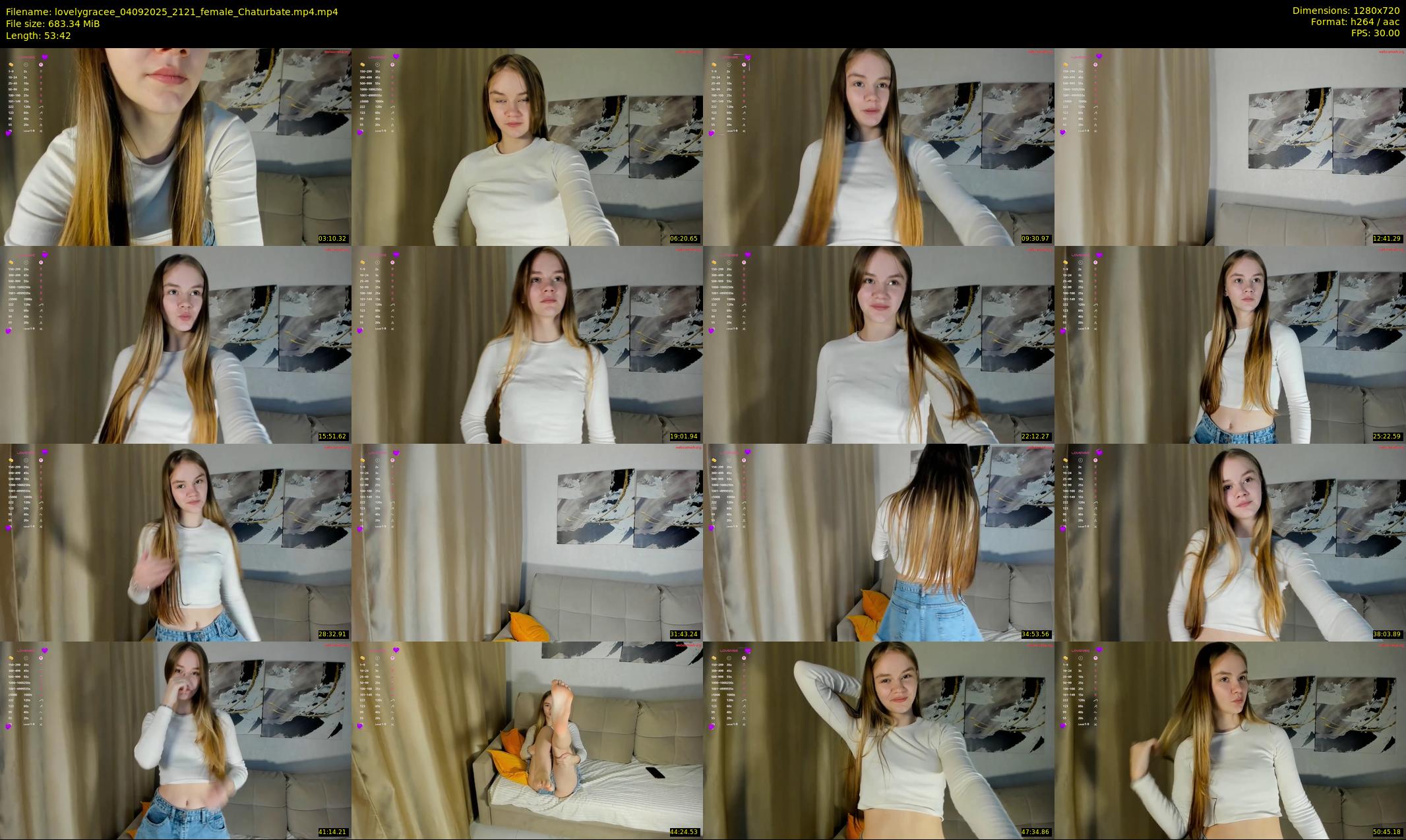 lovelygracee — 54 minute Chaturbate female cam show recording, 720p, Sep 4, 2025