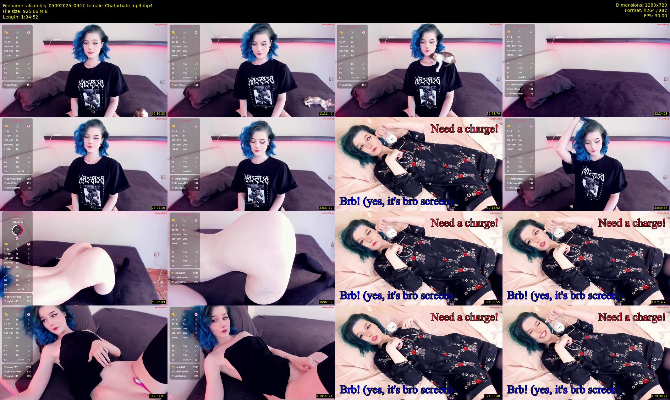 alicentity — 95 minute Chaturbate female cam show recording, 720p, Sep 5, 2025