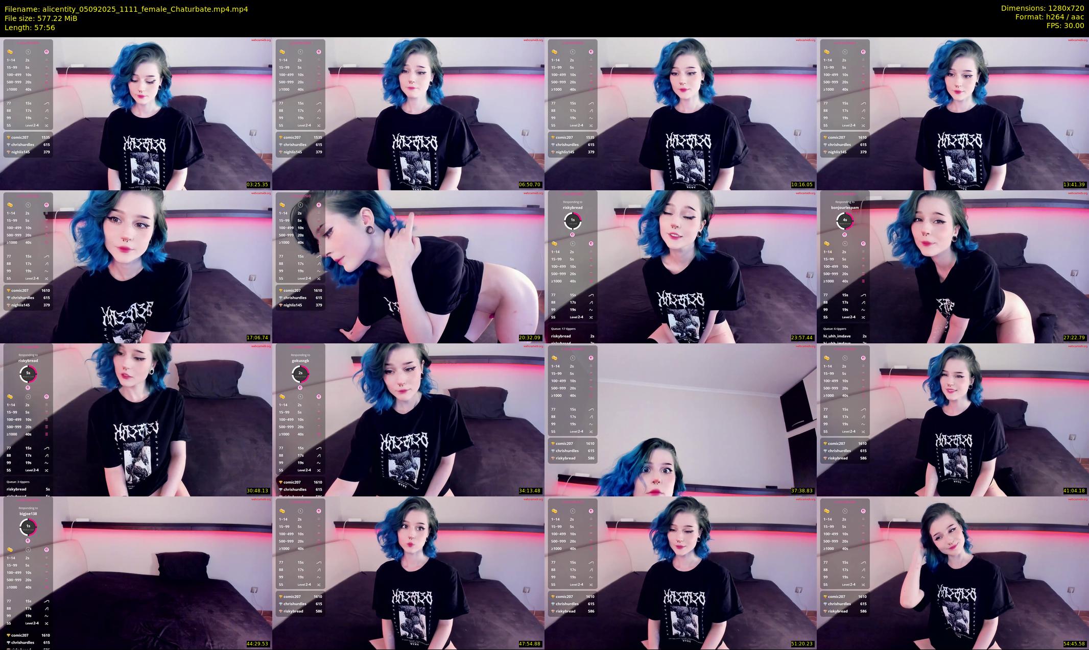 alicentity — 58 minute Chaturbate female cam show recording, 720p, Sep 5, 2025