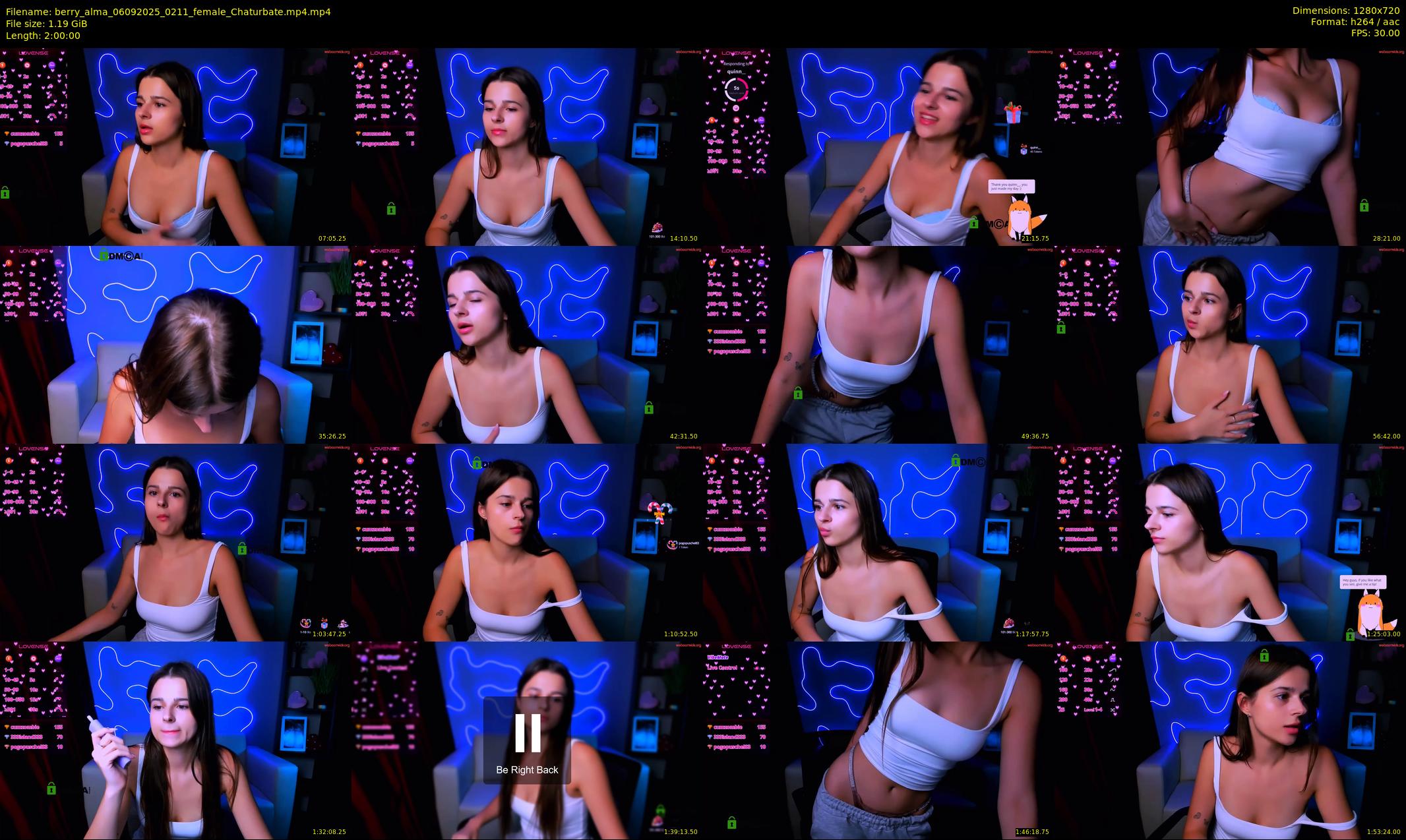 berry_alma — 120 minute Chaturbate female cam show recording, 720p, Sep 6, 2025