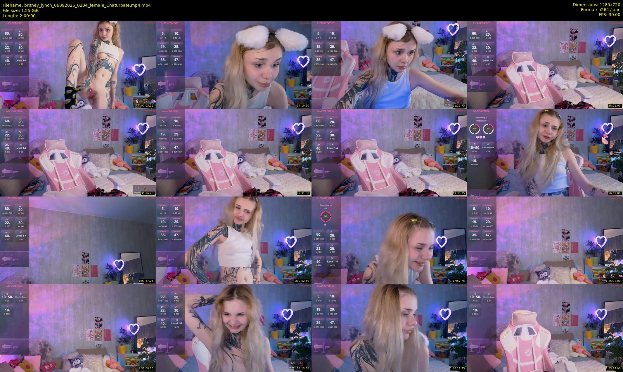 britney_lynch — 120 minute Chaturbate female cam show recording, 720p, Sep 6, 2025