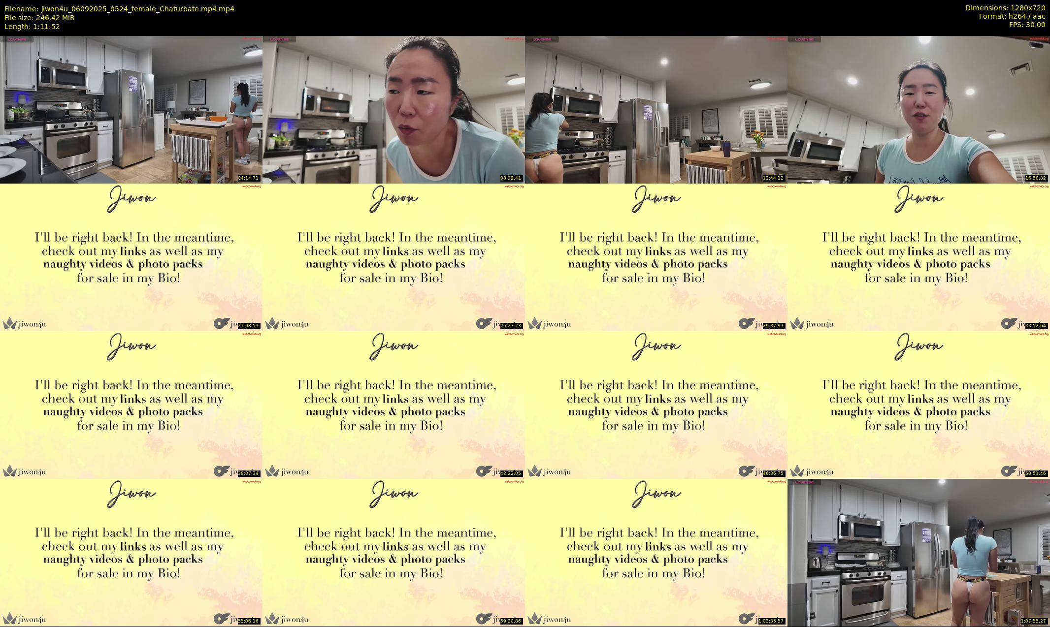 jiwon4u — 72 minute Chaturbate female cam show recording, 720p, Sep 6, 2025