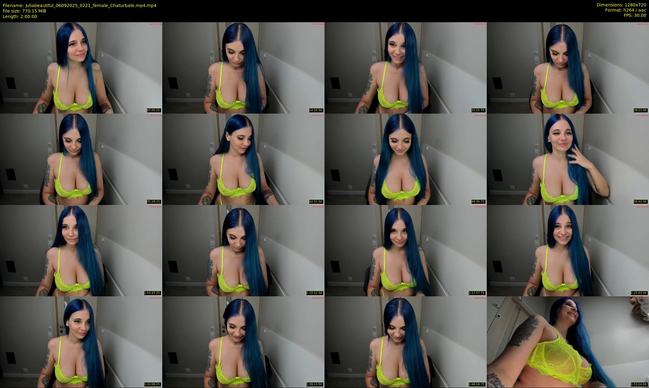 juliabeautiful — 120 minute Chaturbate female cam show recording, 720p, Sep 6, 2025