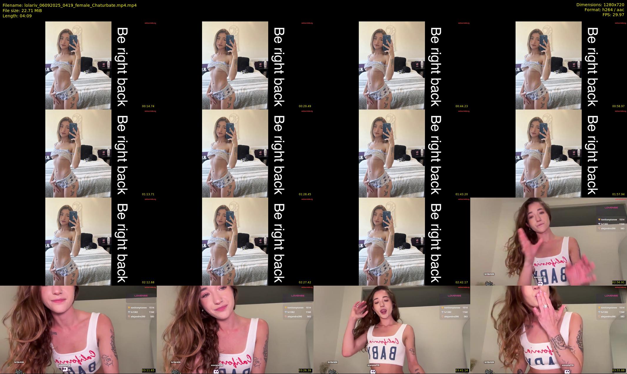 lolariv — 5 minute Chaturbate female cam show recording, 720p, Sep 6, 2025