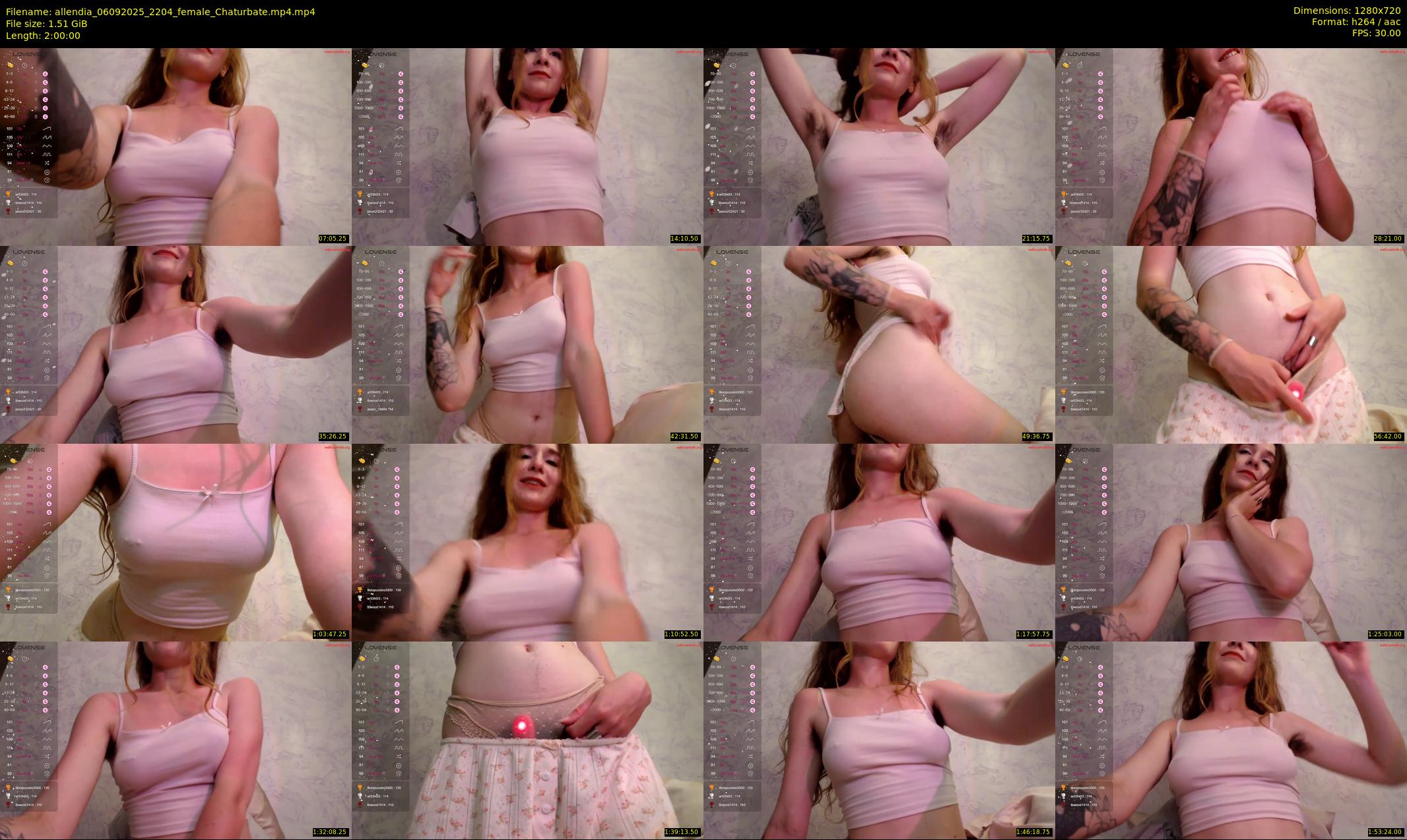 allendia — 120 minute Chaturbate female cam show recording, 720p, Sep 6, 2025