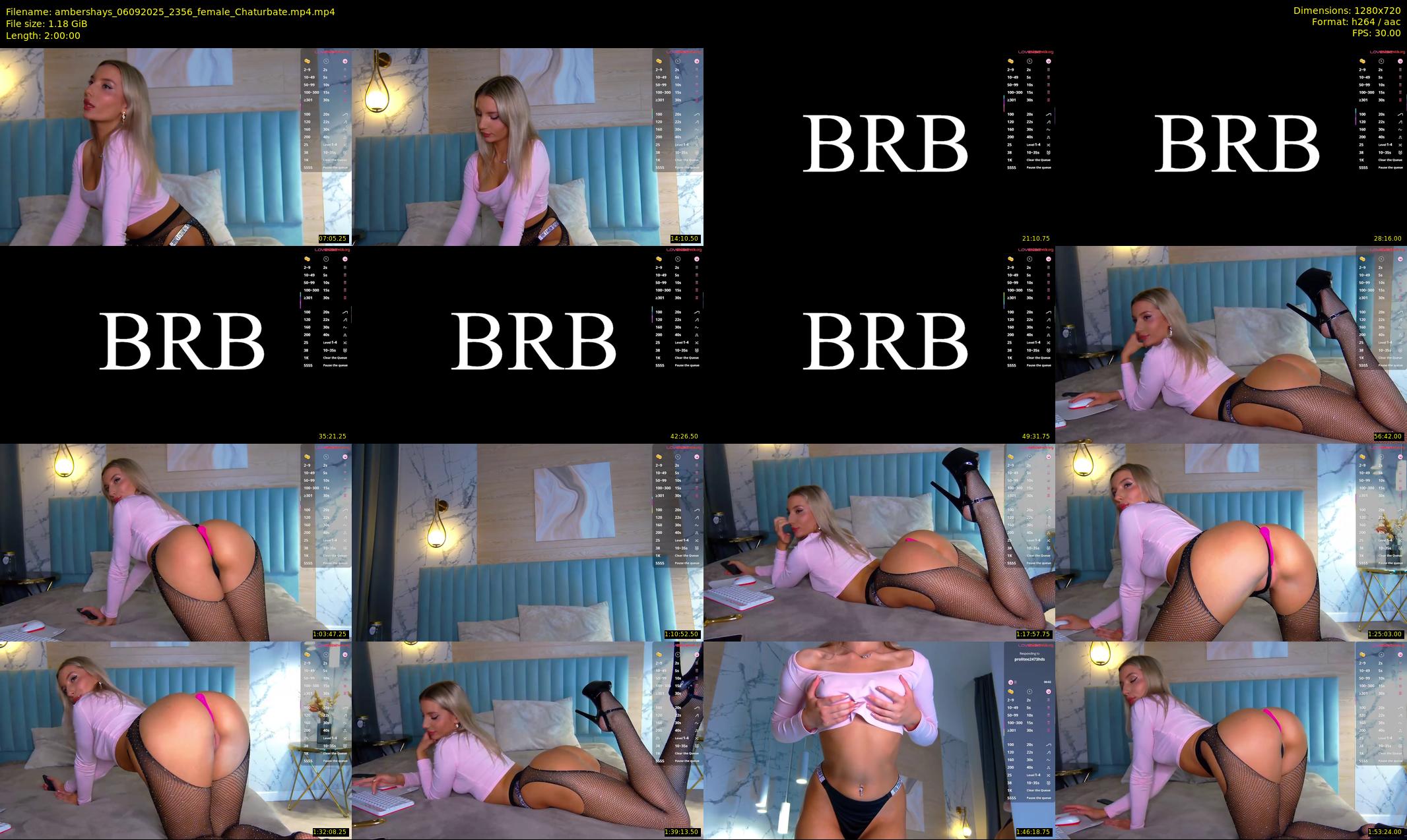 ambershays — 120 minute Chaturbate female cam show recording, 720p, Sep 6, 2025