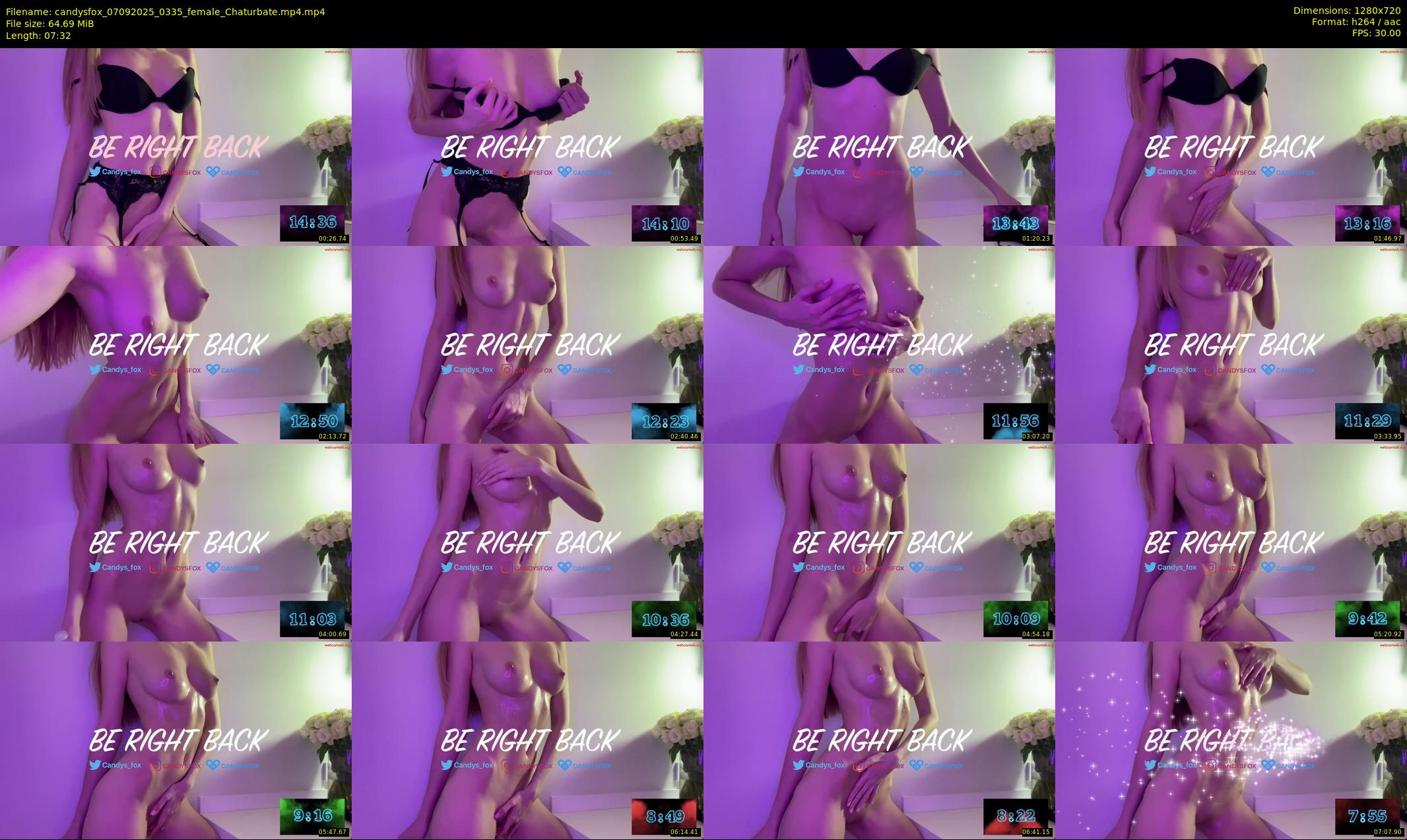 candysfox — 8 minute Chaturbate female cam show recording, 720p, Sep 7, 2025