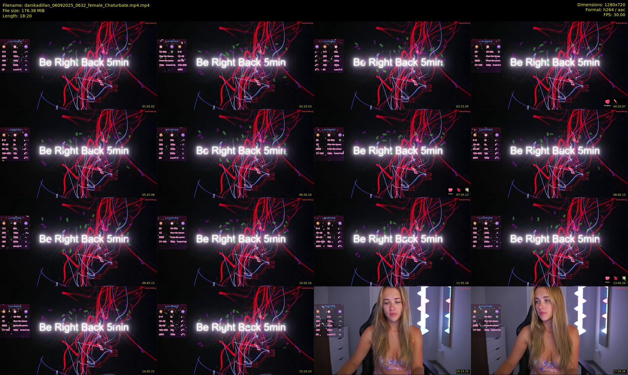 danikadillan — 19 minute Chaturbate female cam show recording, 720p, Sep 6, 2025