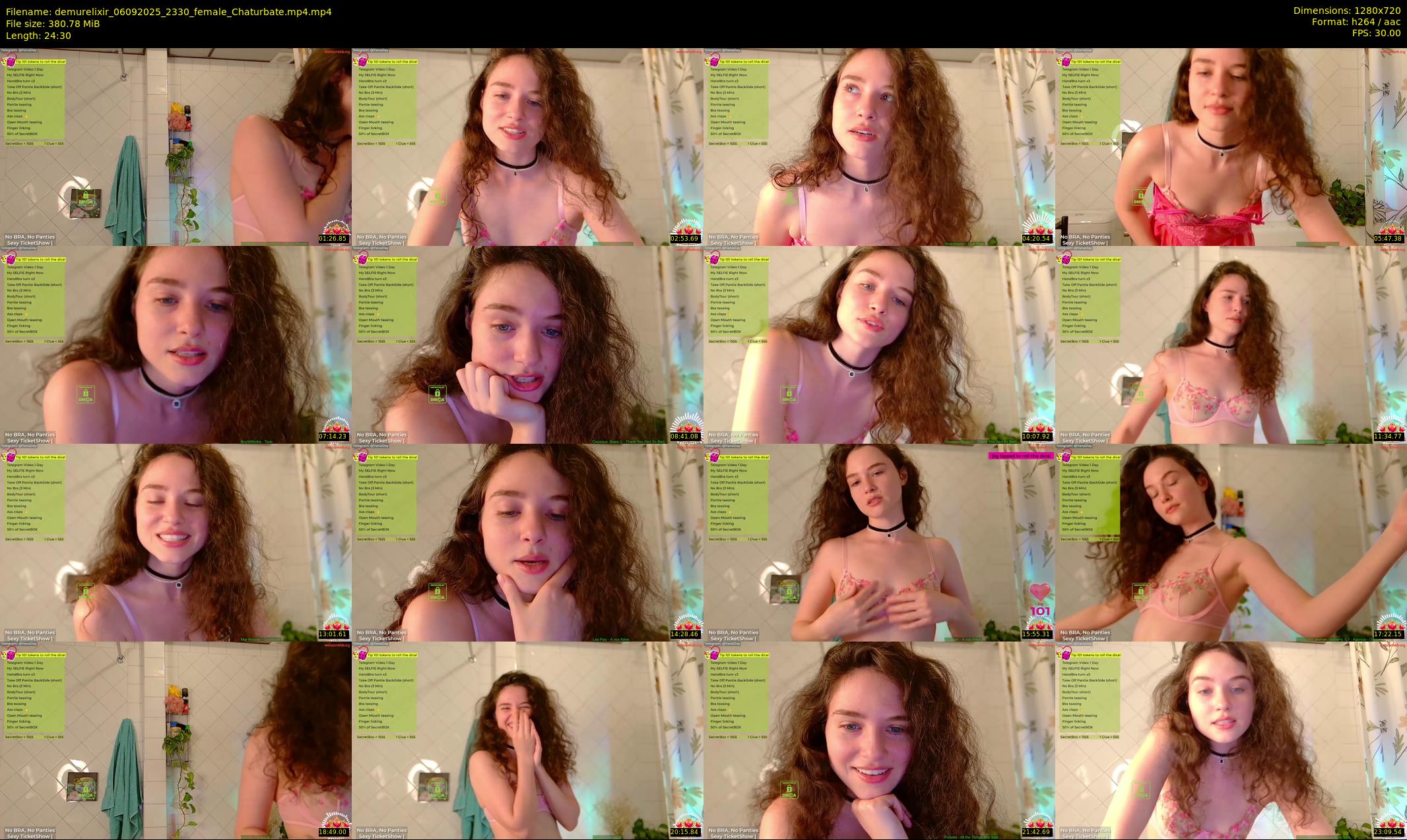 demurelixir — 25 minute Chaturbate female cam show recording, 720p, Sep 6, 2025