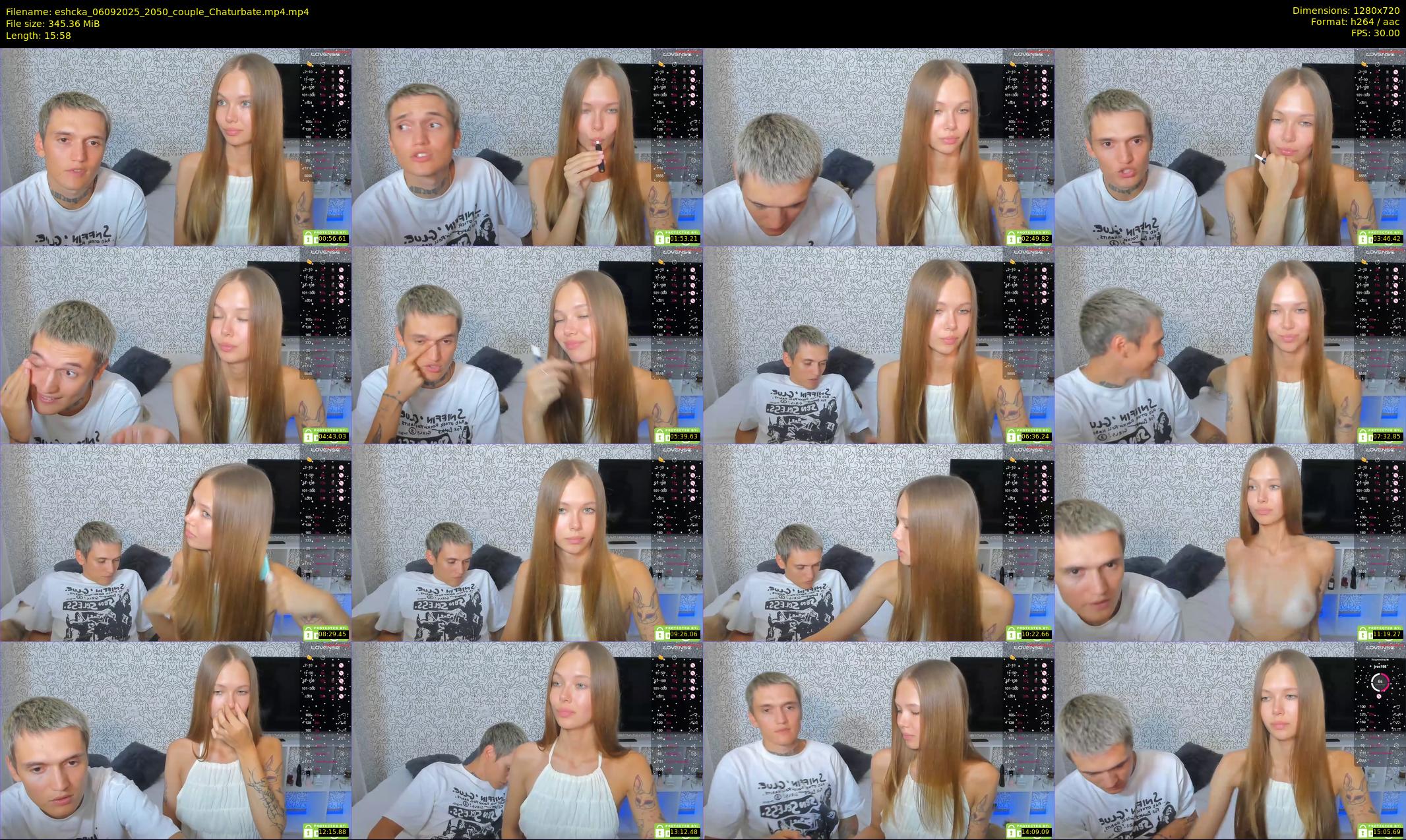 eshcka — 16 minute Chaturbate couple cam show recording, 720p, Sep 6, 2025