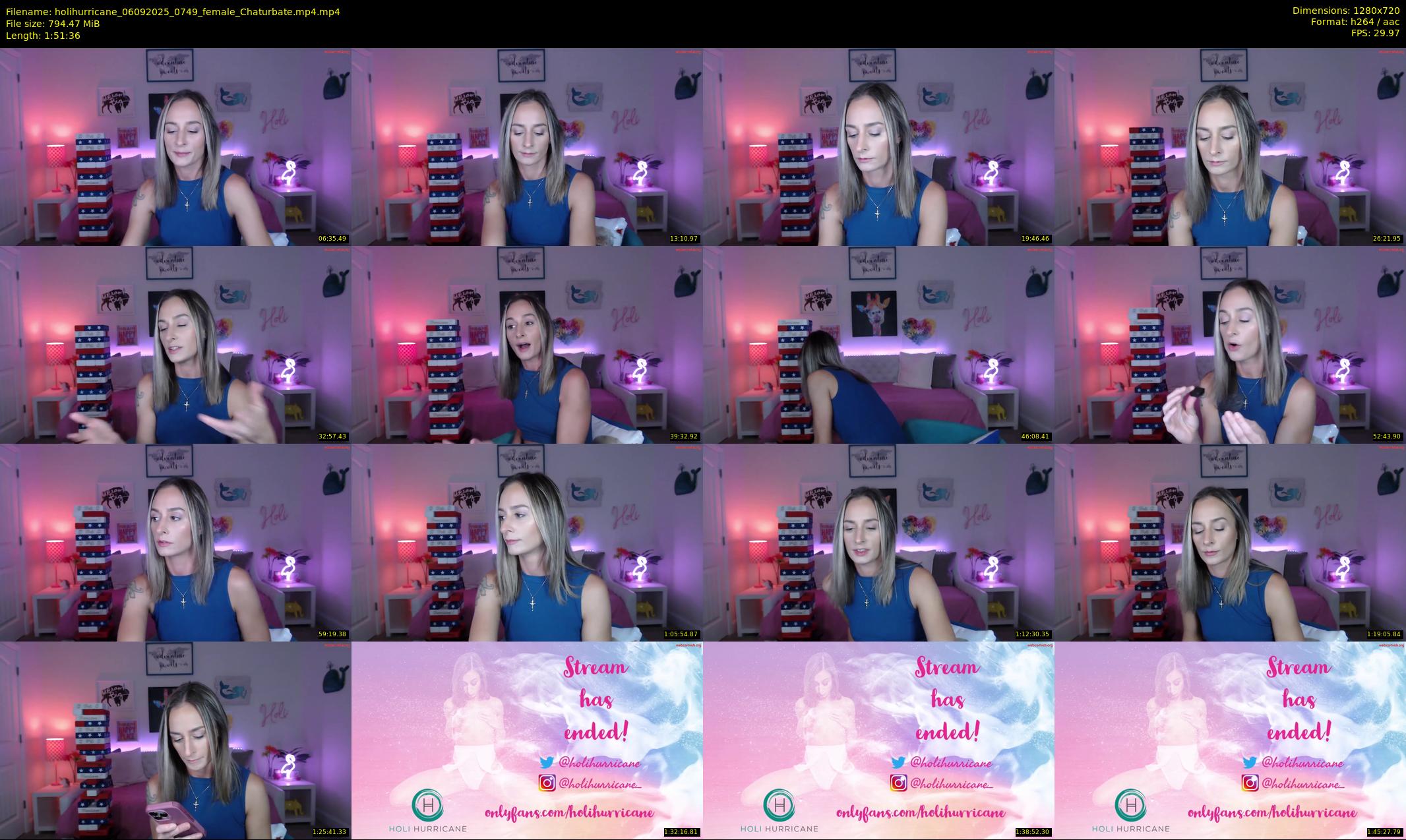 holihurricane — 112 minute Chaturbate female cam show recording, 720p, Sep 6, 2025
