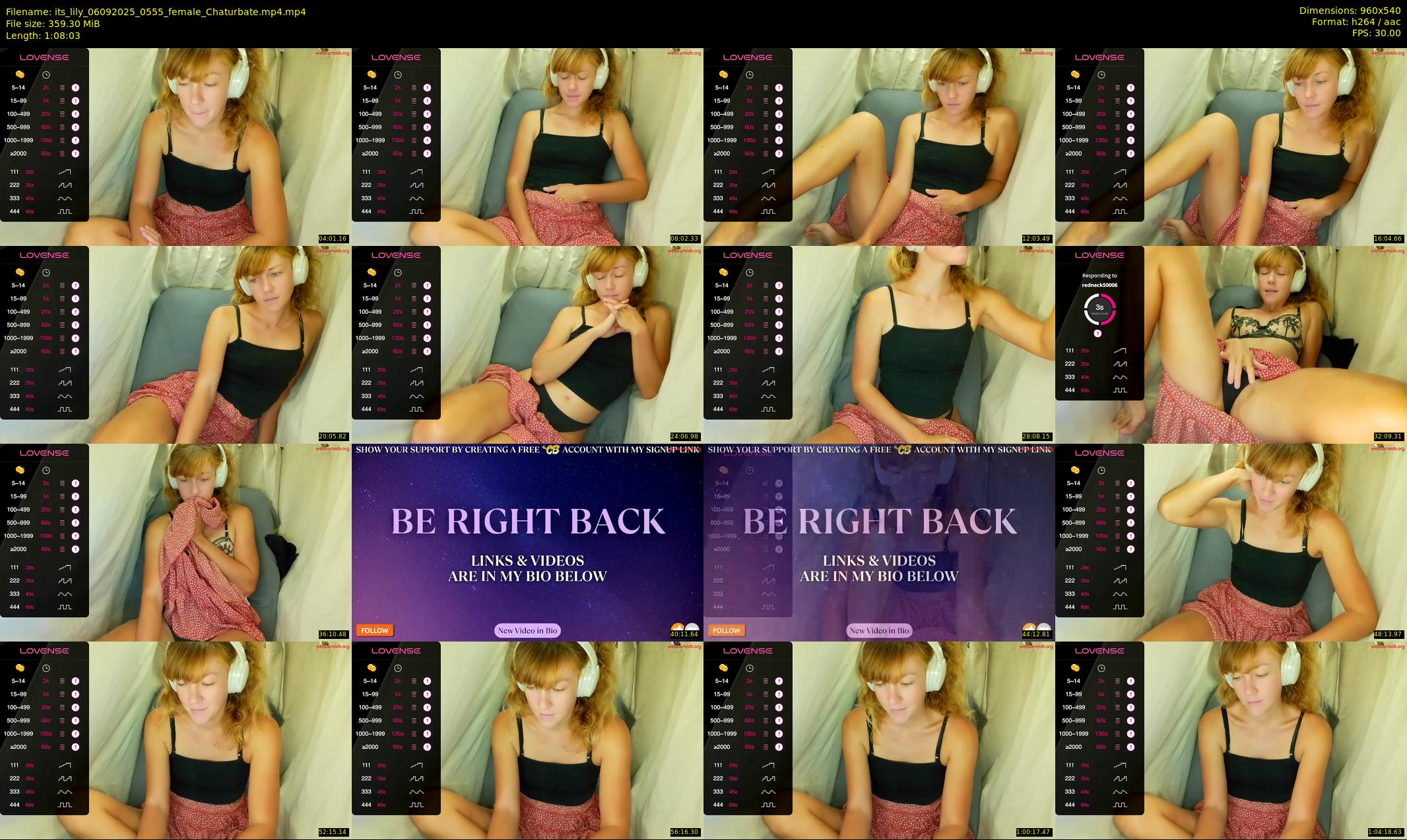 its_lily — 69 minute Chaturbate female cam show recording, 480p, Sep 6, 2025