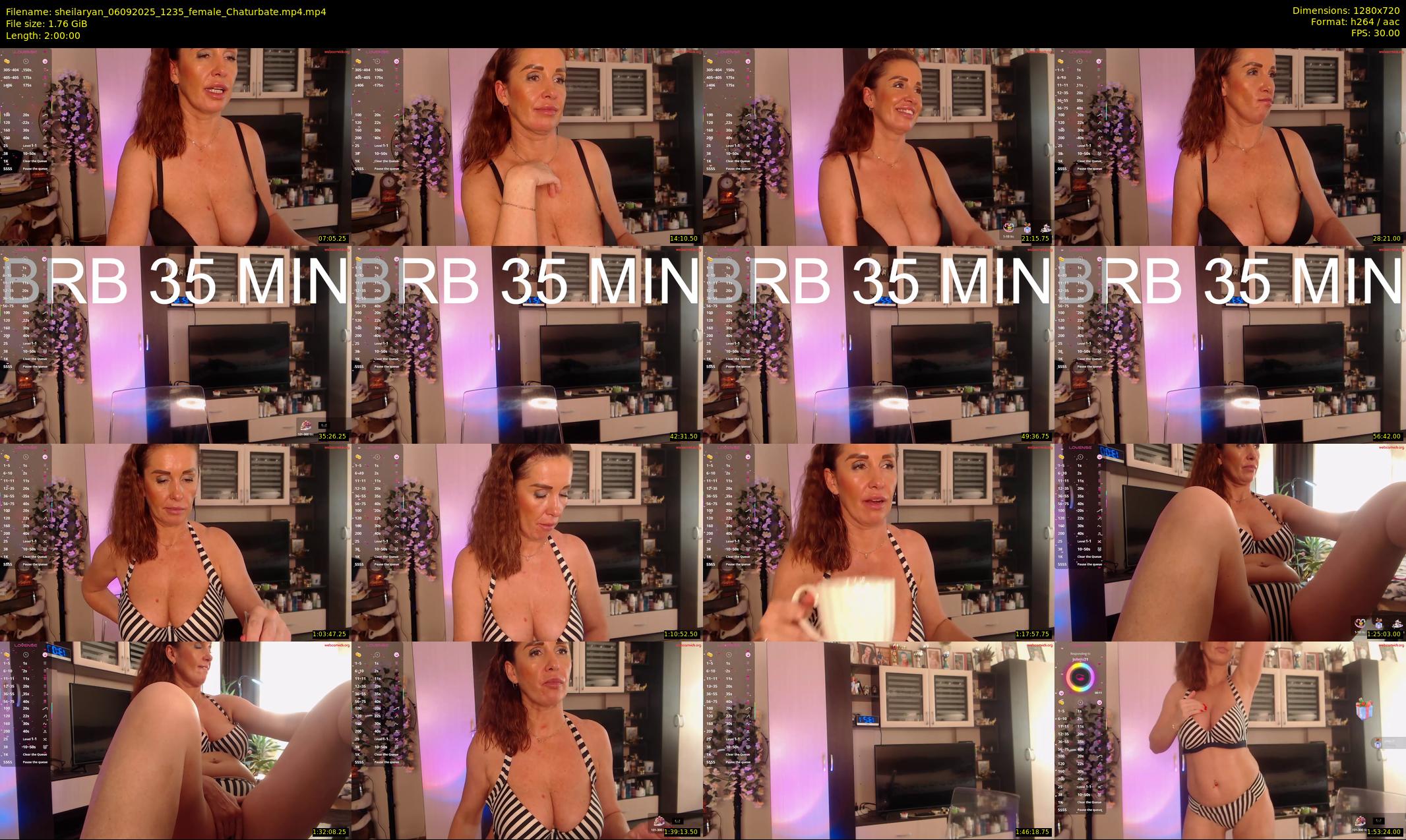 sheilaryan — 120 minute Chaturbate female cam show recording, 720p, Sep 6, 2025