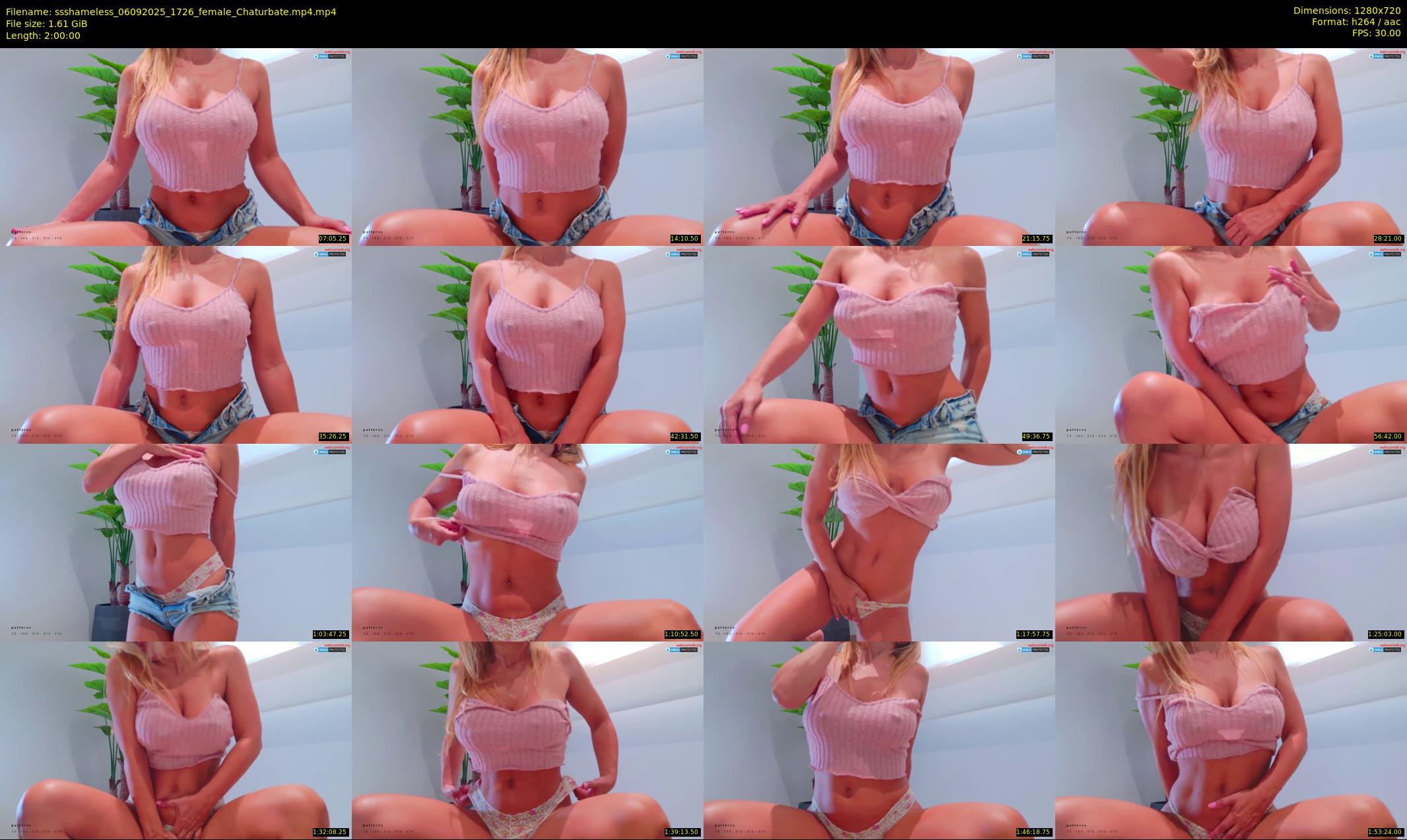 ssshameless — 120 minute Chaturbate female cam show recording, 720p, Sep 6, 2025