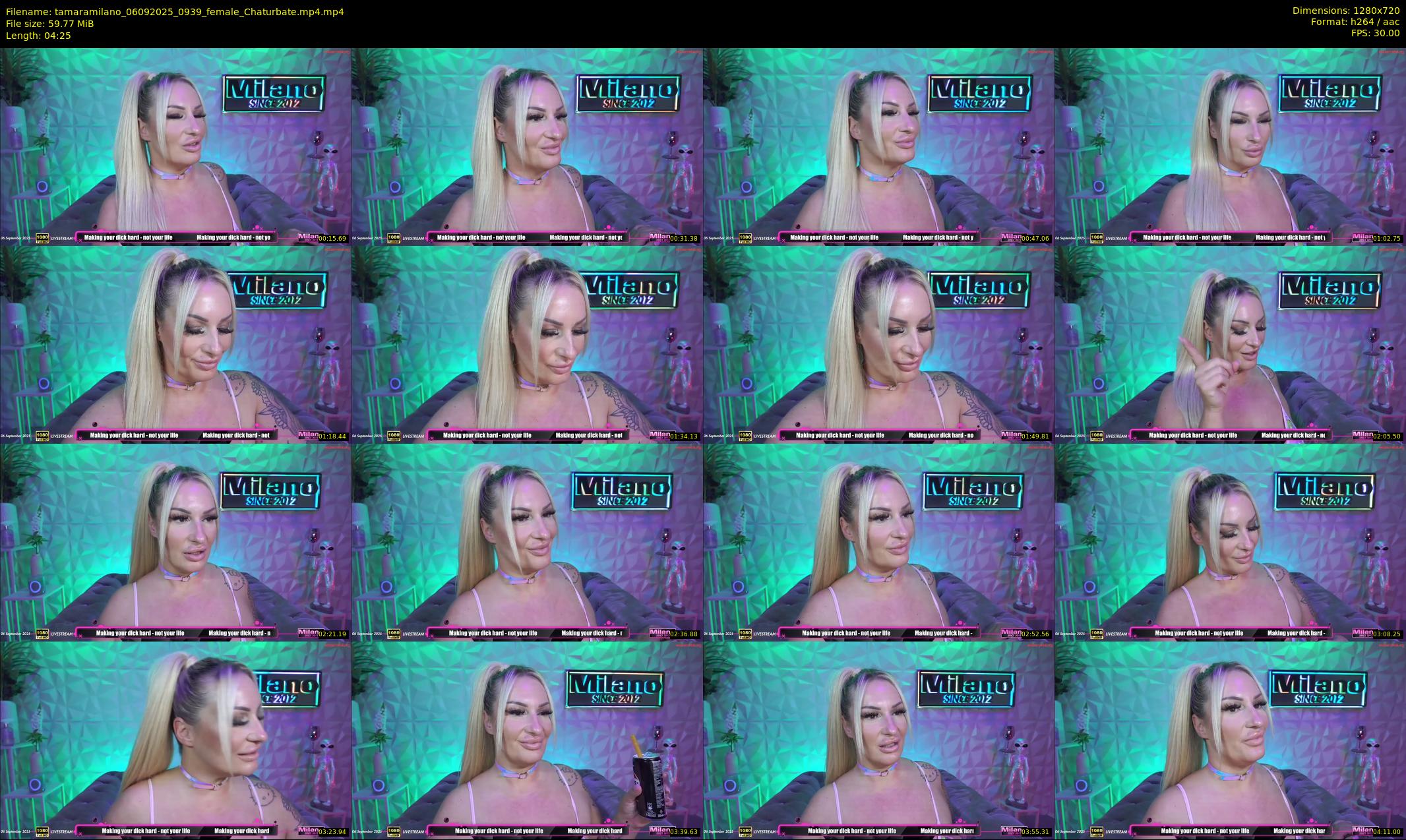 tamaramilano — 5 minute Chaturbate female cam show recording, 720p, Sep 6, 2025