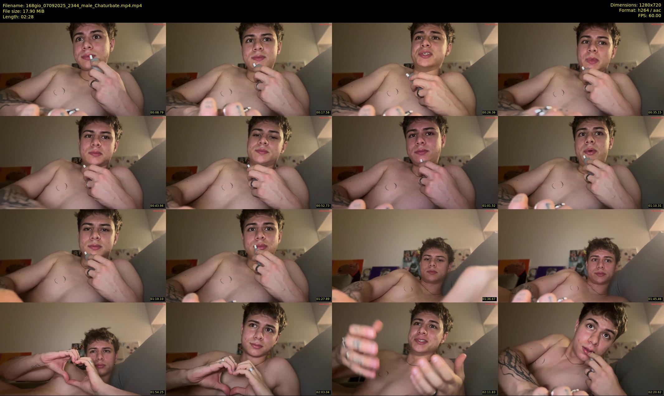 168gio — 3 minute Chaturbate male cam show recording, 720p, Sep 7, 2025