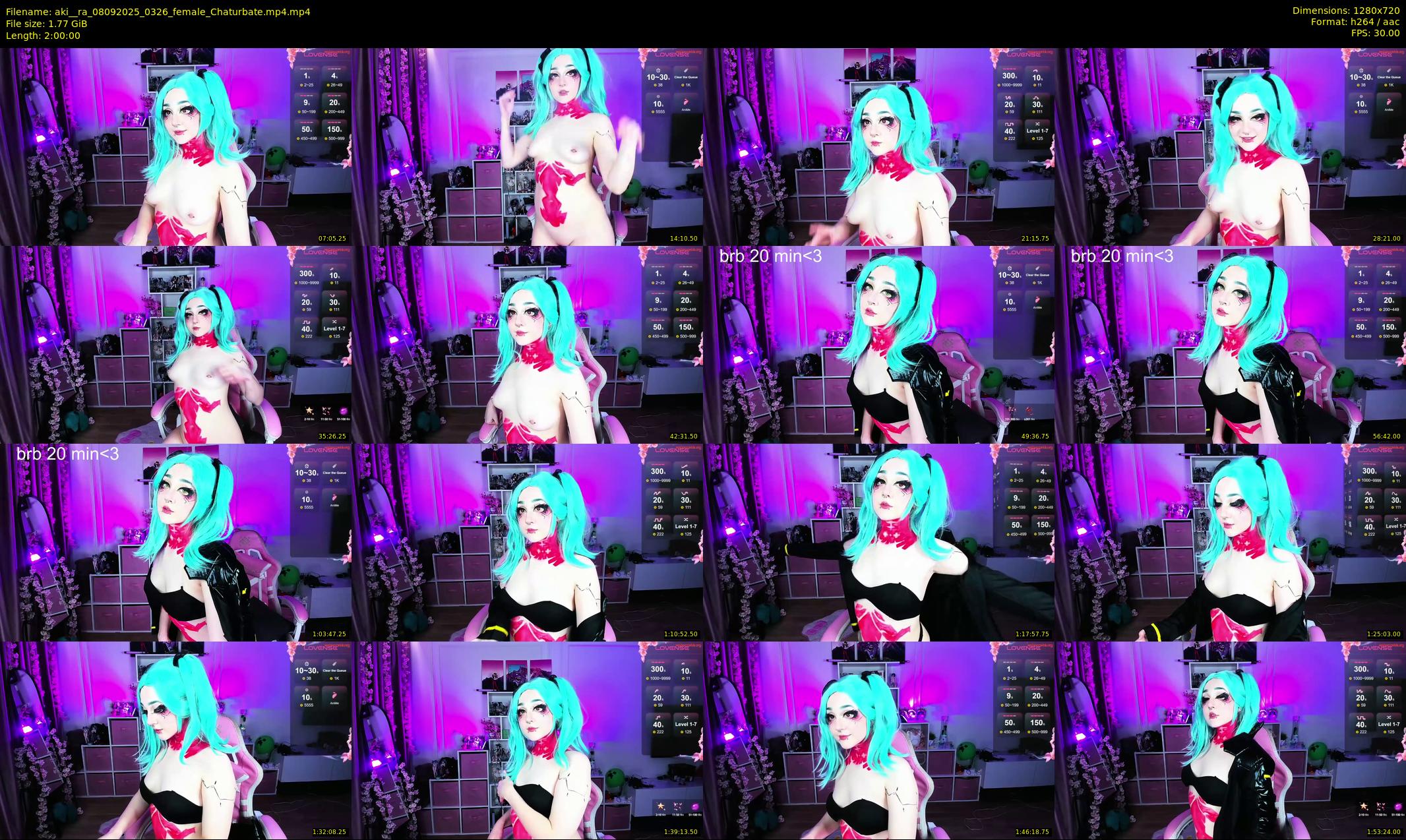aki__ra — 120 minute Chaturbate female cam show recording, 720p, Sep 8, 2025