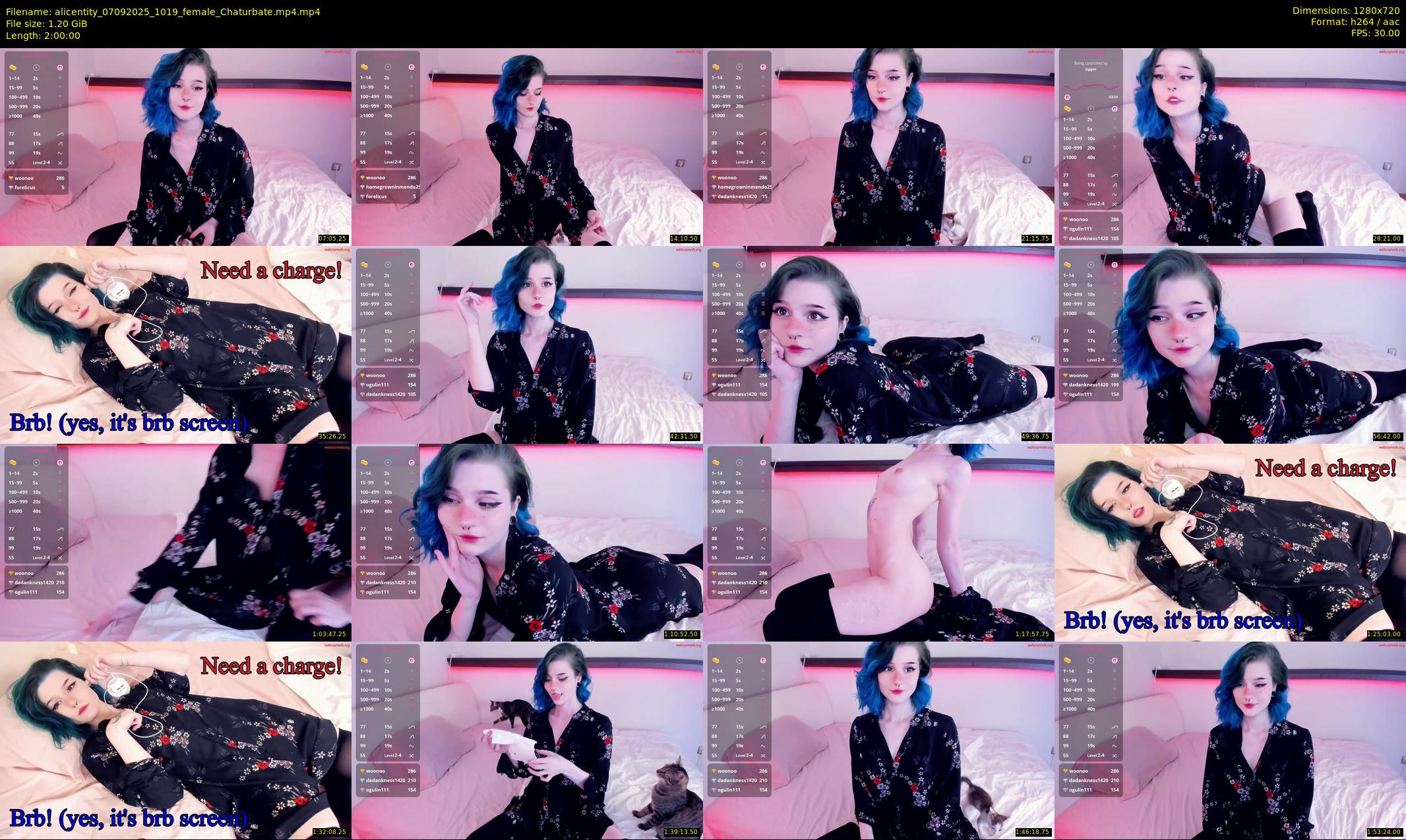 alicentity — 120 minute Chaturbate female cam show recording, 720p, Sep 7, 2025