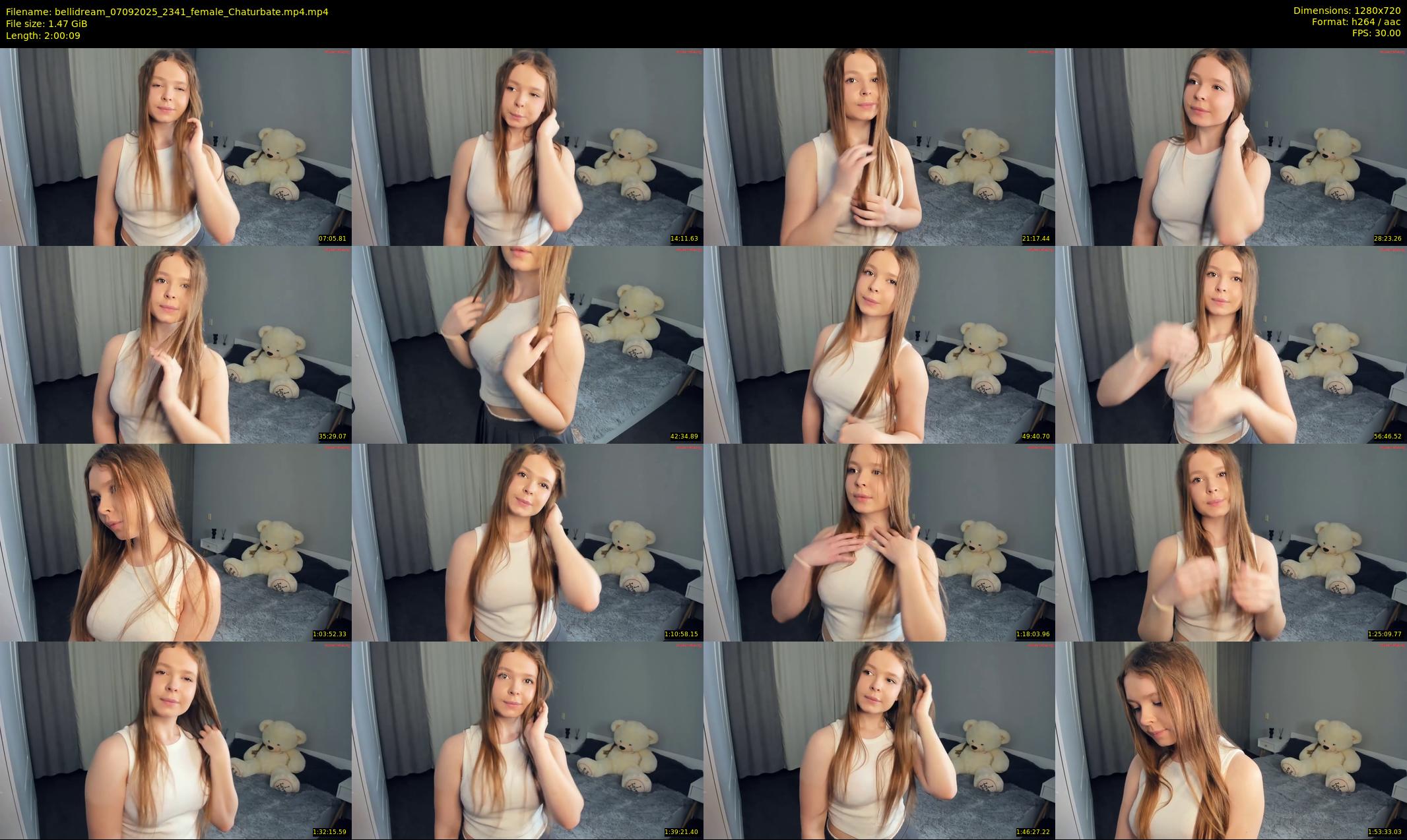 bellidream — 121 minute Chaturbate female cam show recording, 720p, Sep 7, 2025