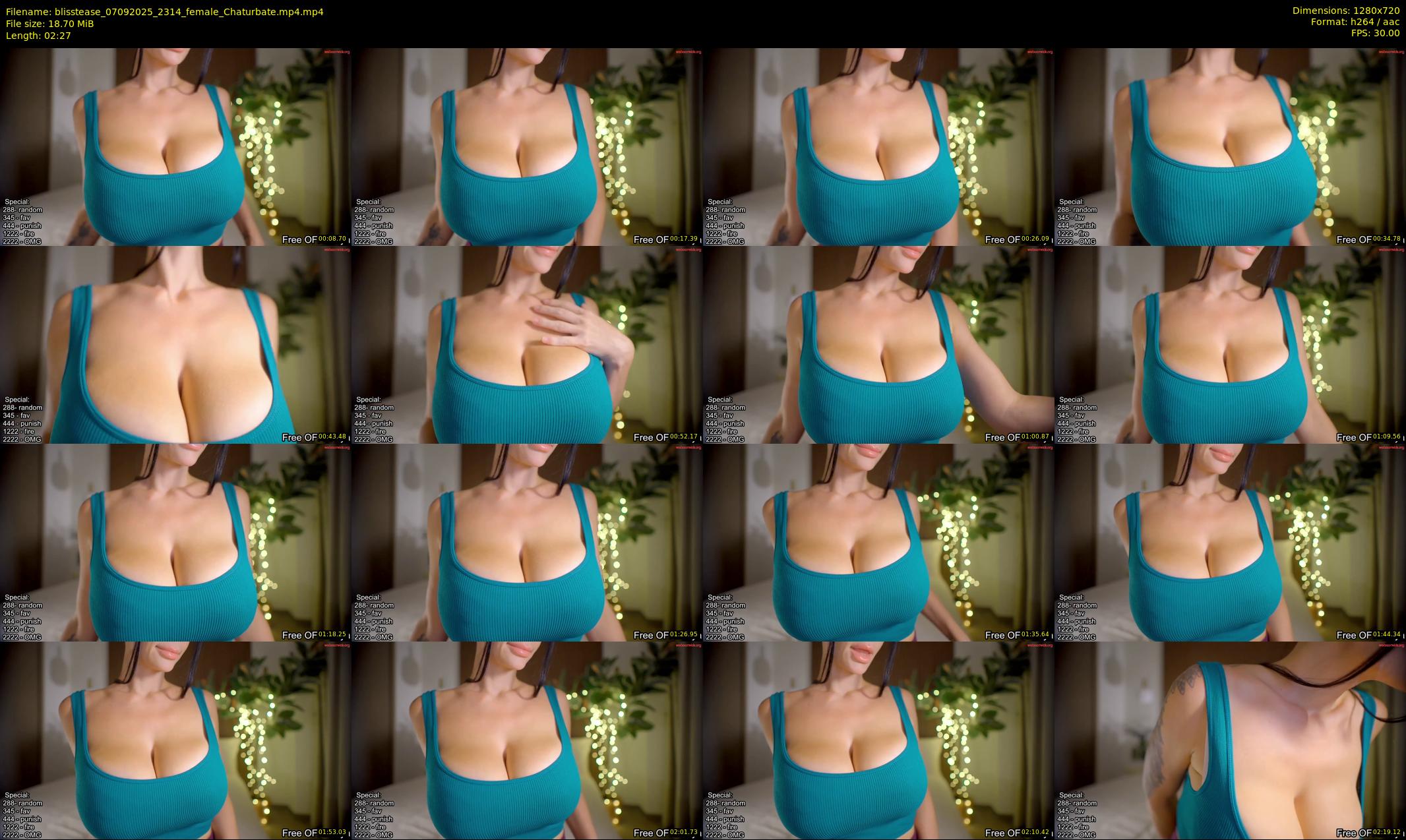 blisstease — 3 minute Chaturbate female cam show recording, 720p, Sep 7, 2025