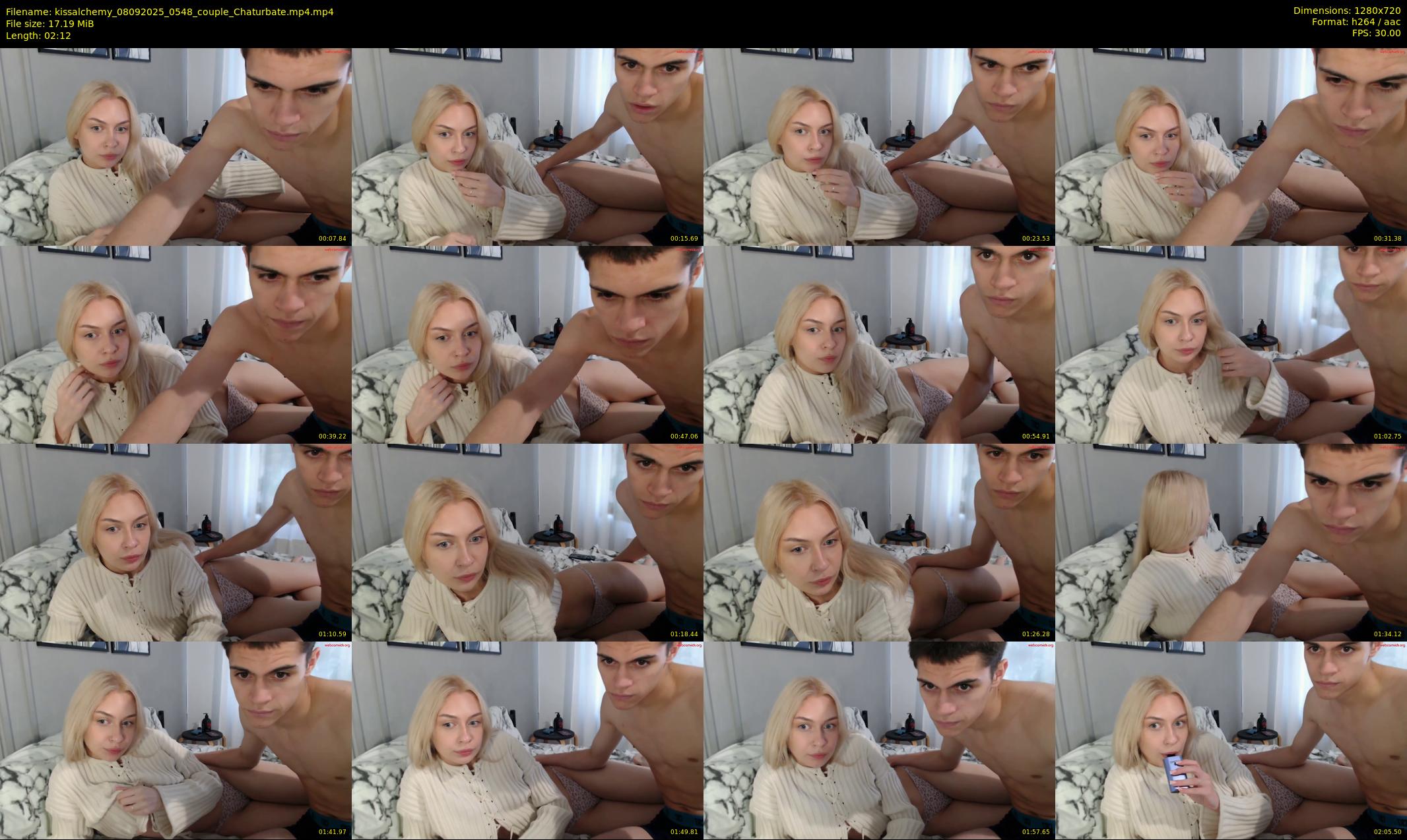 kissalchemy — 3 minute Chaturbate couple cam show recording, 720p, Sep 8, 2025