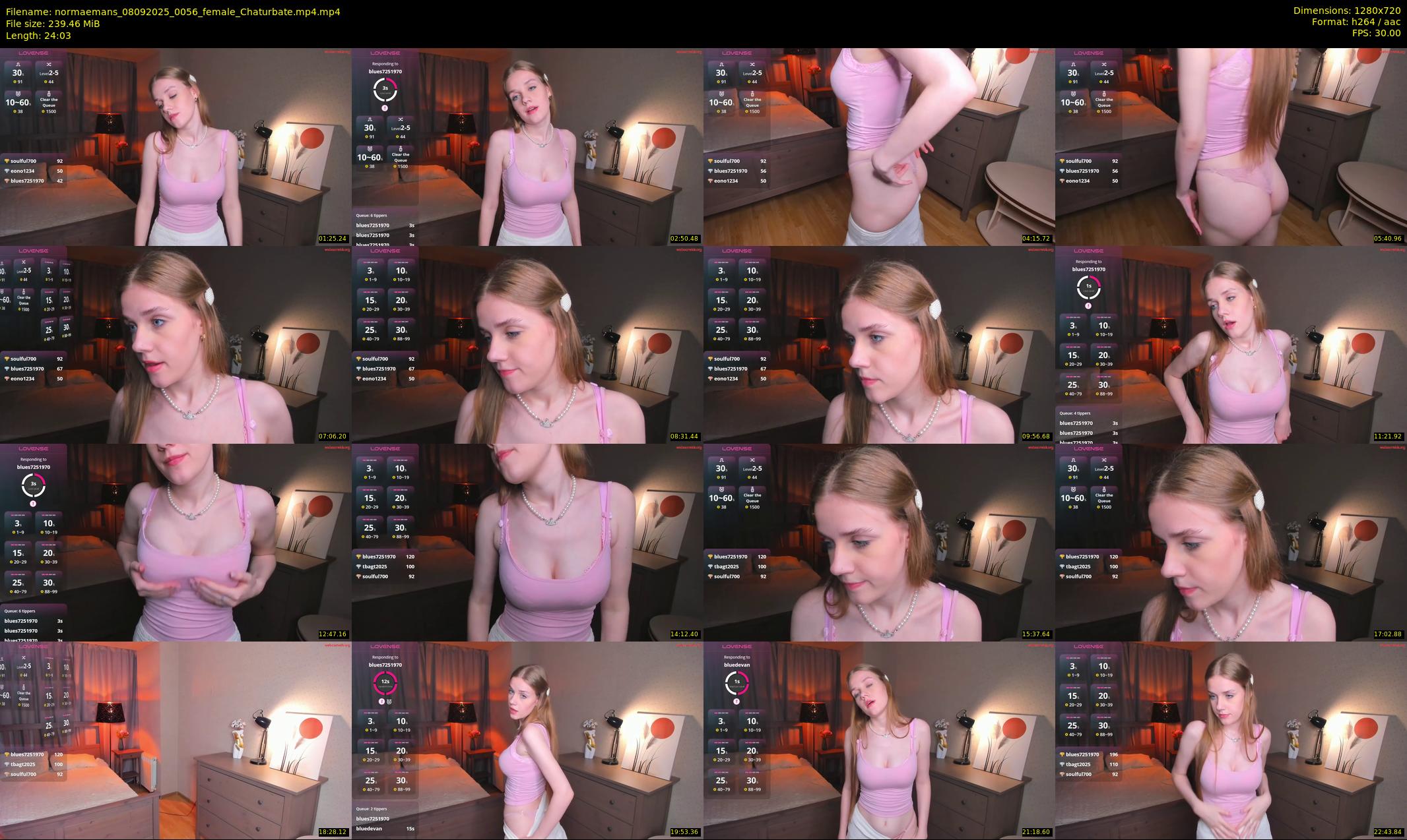 normaemans — 25 minute Chaturbate female cam show recording, 720p, Sep 8, 2025