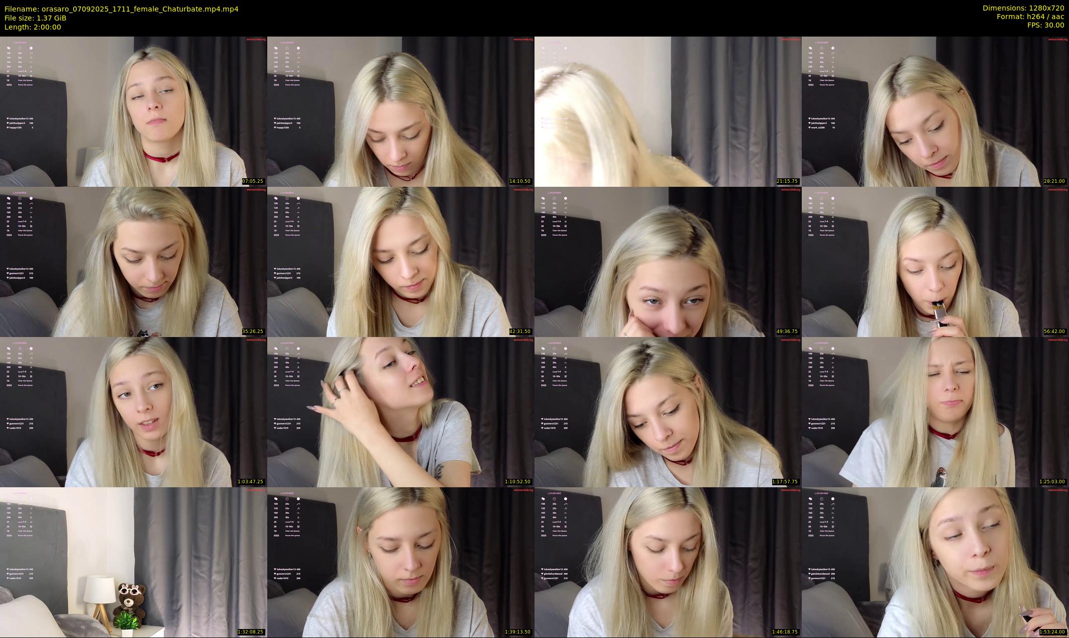 orasaro — 120 minute Chaturbate female cam show recording, 720p, Sep 7, 2025