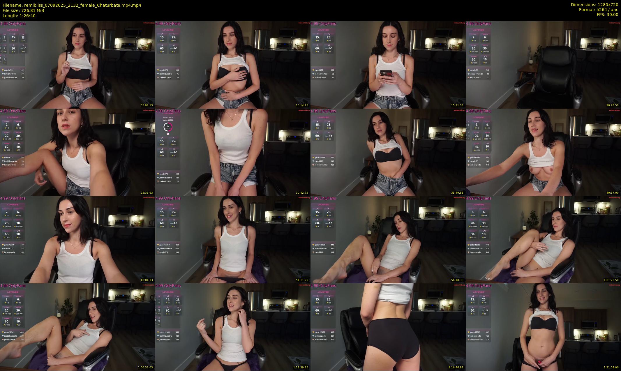 remibliss — 87 minute Chaturbate female cam show recording, 720p, Sep 7, 2025