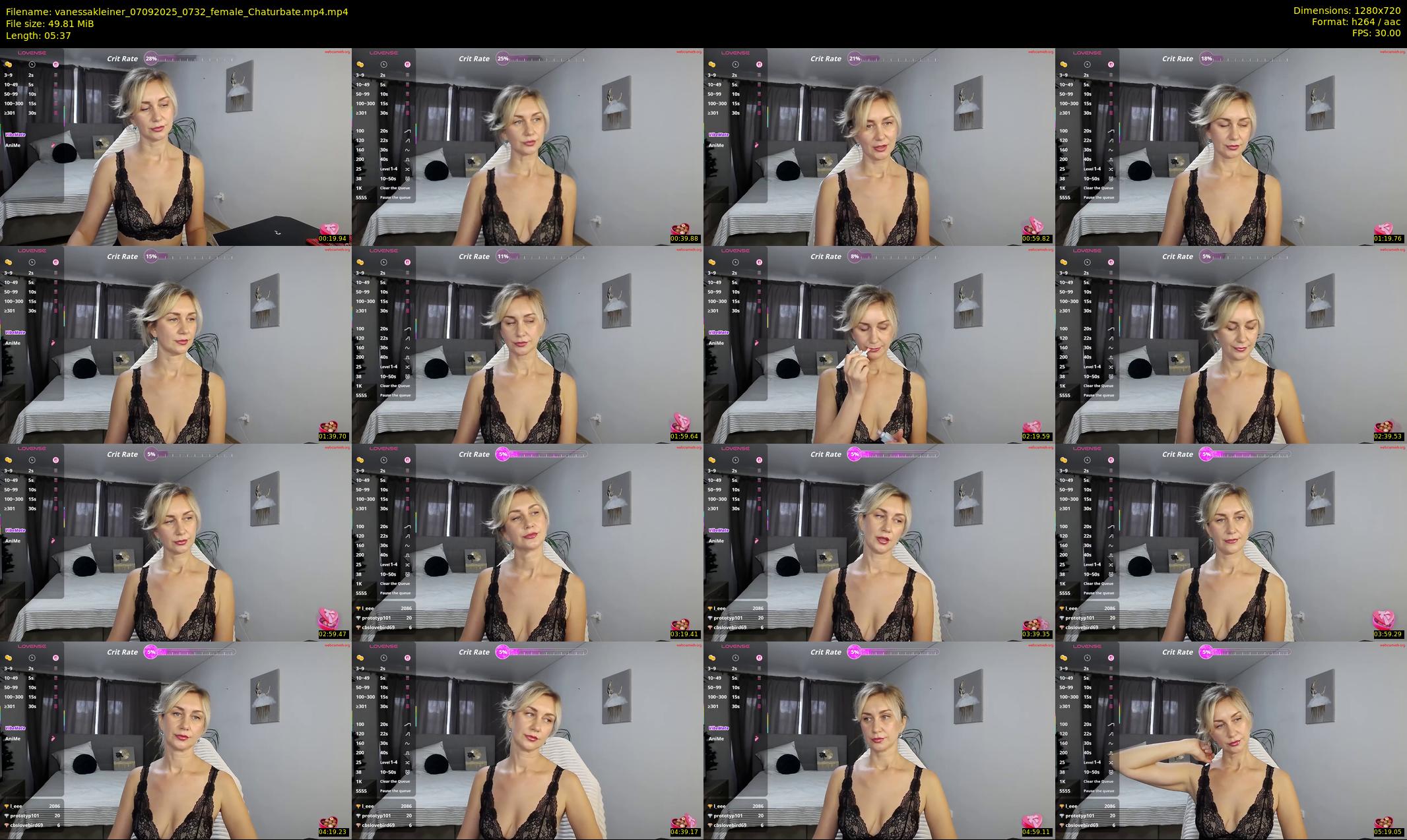 vanessakleiner — 6 minute Chaturbate female cam show recording, 720p, Sep 7, 2025