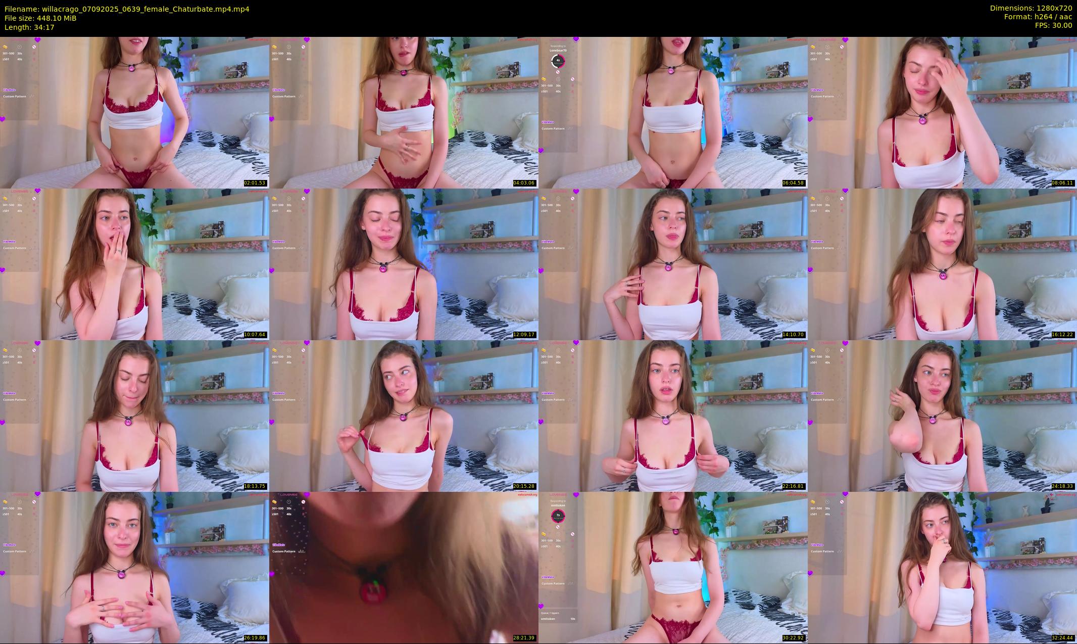 willacrago — 35 minute Chaturbate female cam show recording, 720p, Sep 7, 2025