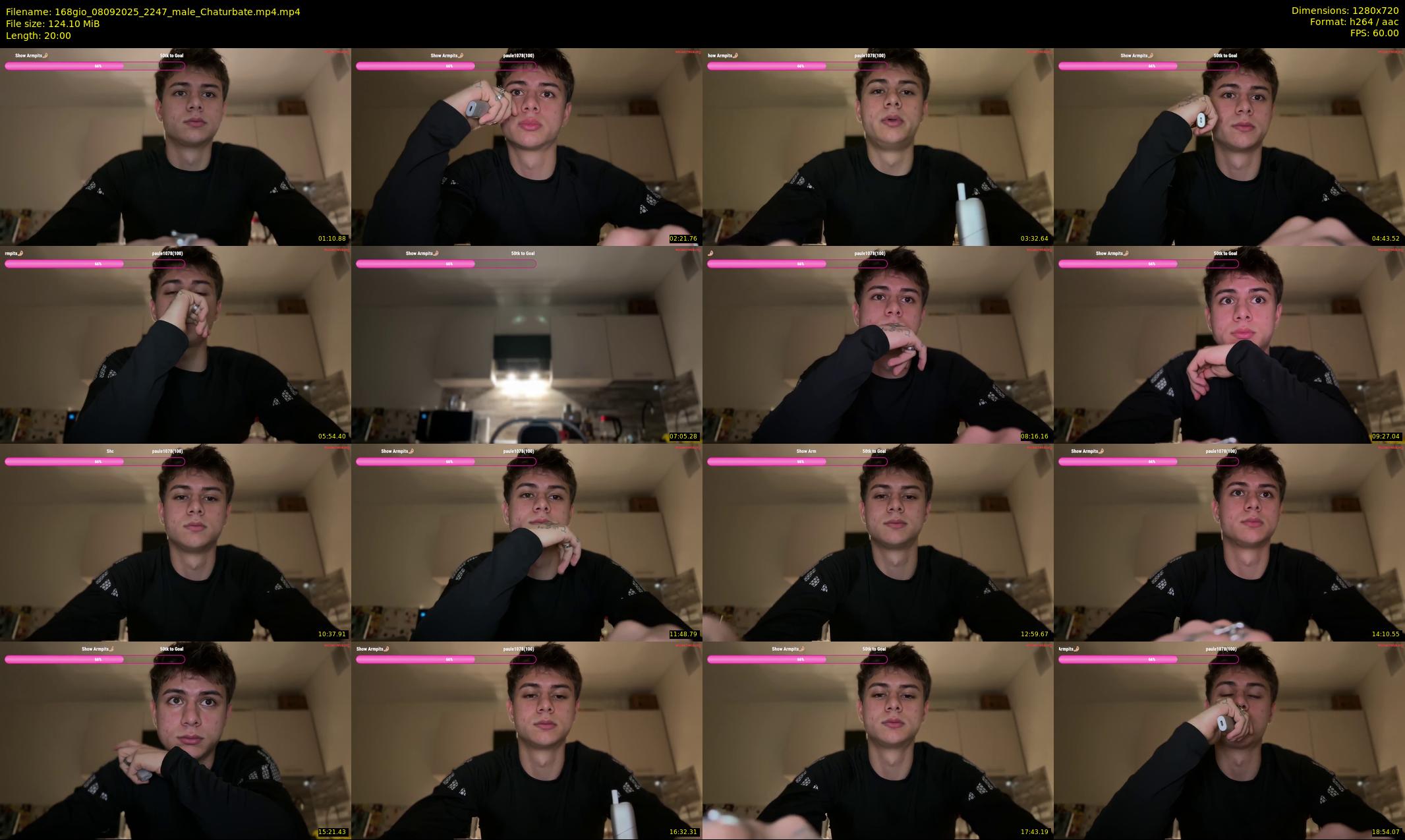 168gio — 20 minute Chaturbate male cam show recording, 720p, Sep 8, 2025