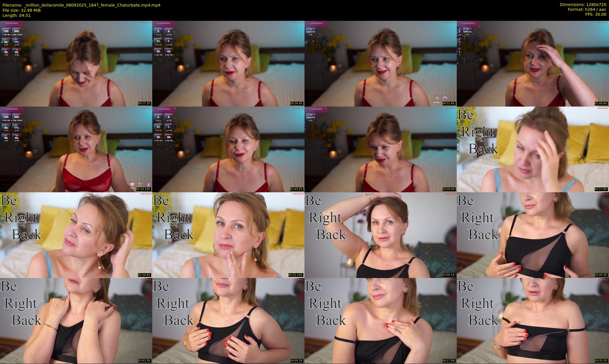 _million_dollarsmile — 5 minute Chaturbate female cam show recording, 720p, Sep 8, 2025